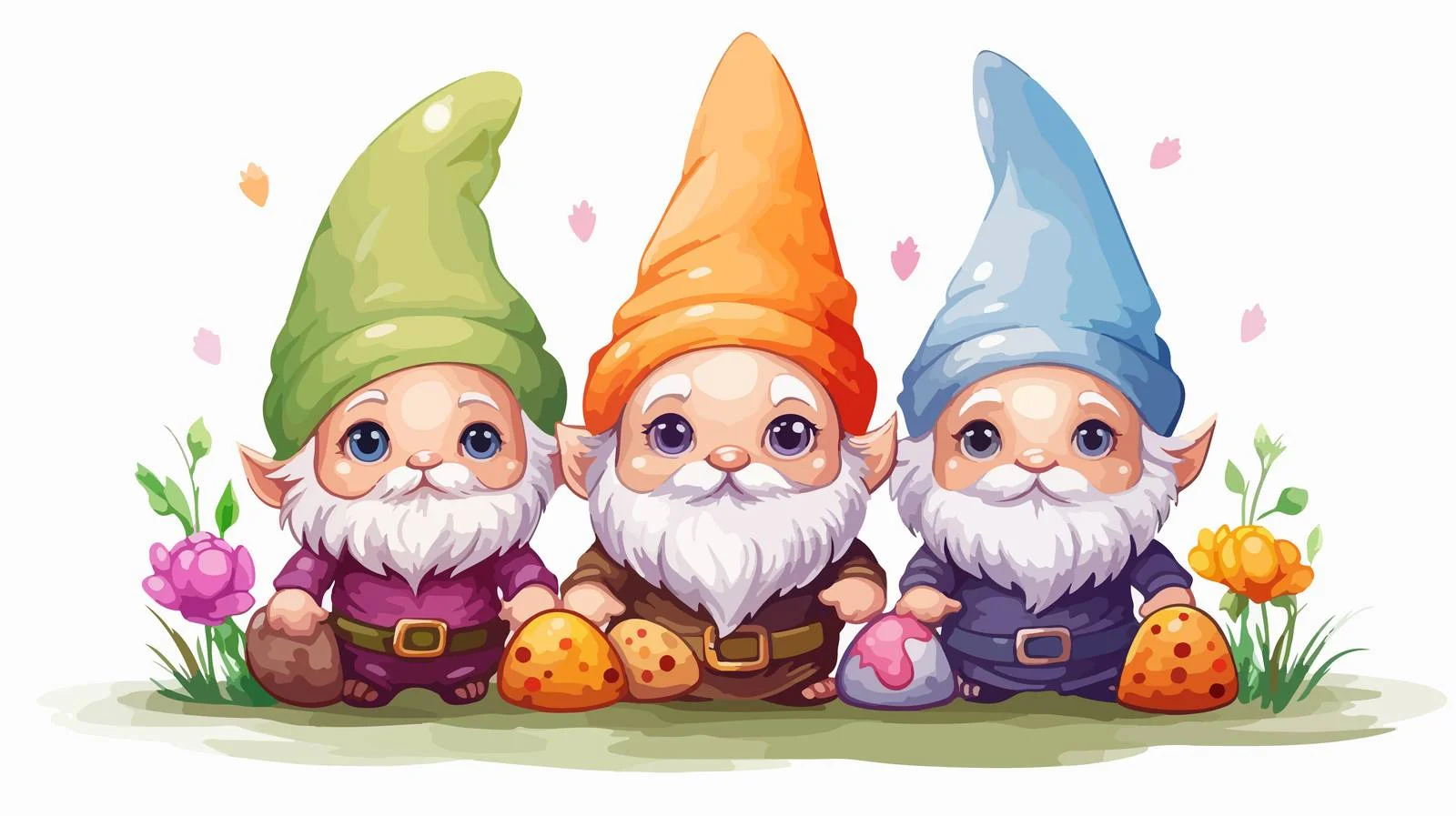 Whimsical Gnomes Easter Illustration — free download from Dotvec