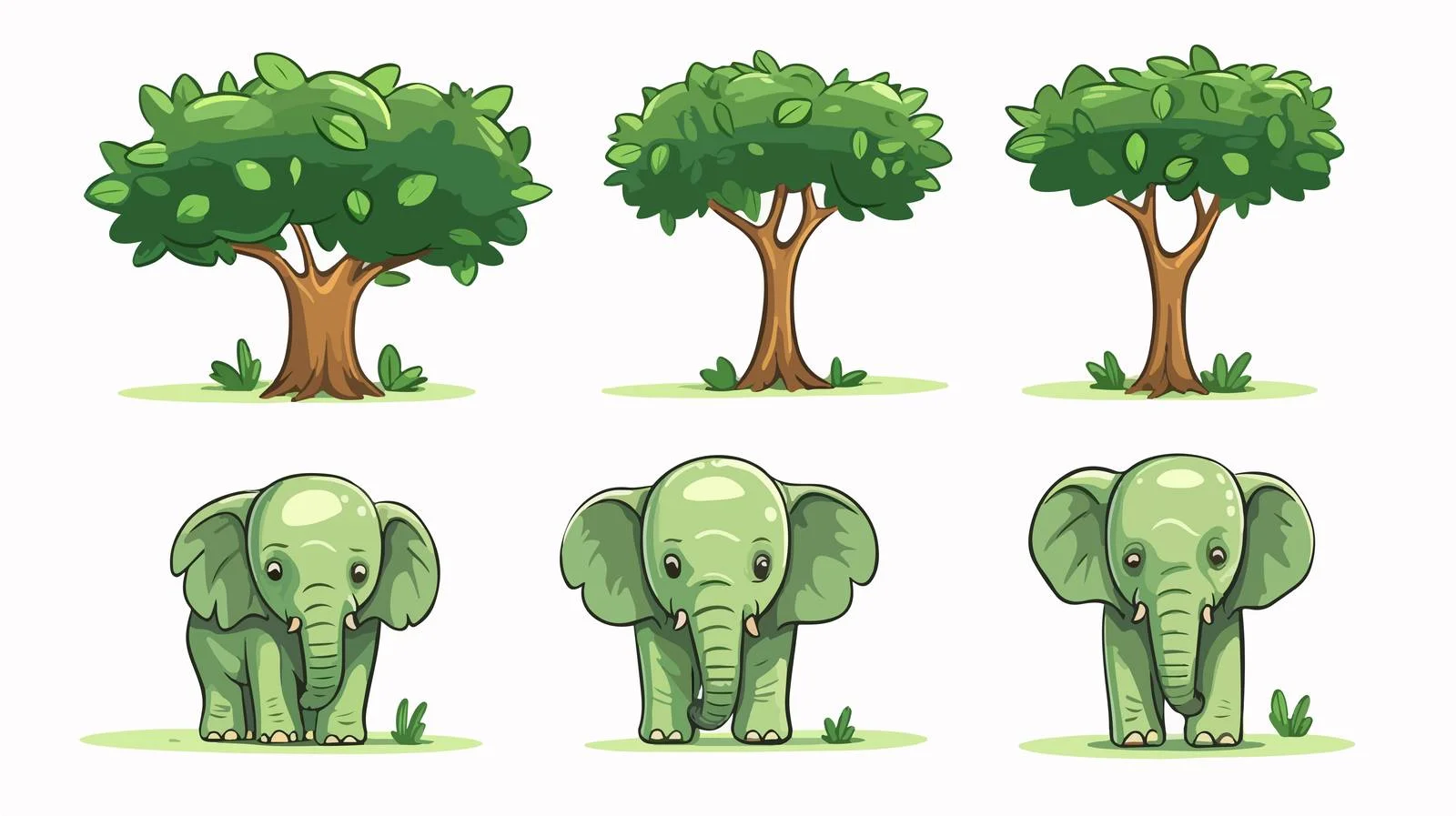 Adorable Green Trunks Vector Illustration — free download from Dotvec