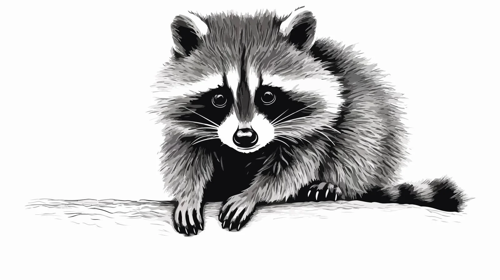 Adorable Raccoon Sketch Vector Art — free download from Dotvec