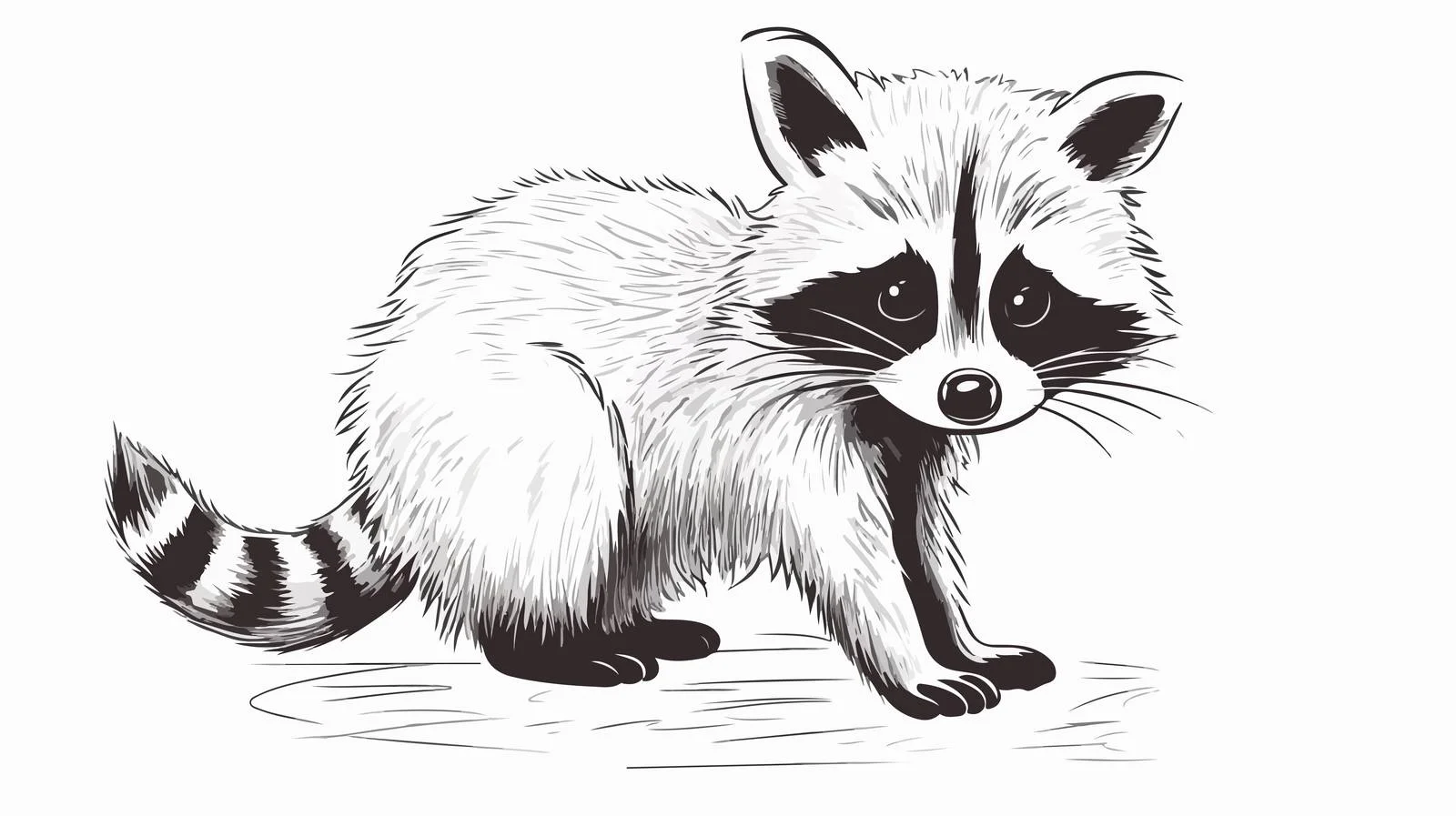 Charming Raccoon Sketch Illustration — free download from Dotvec