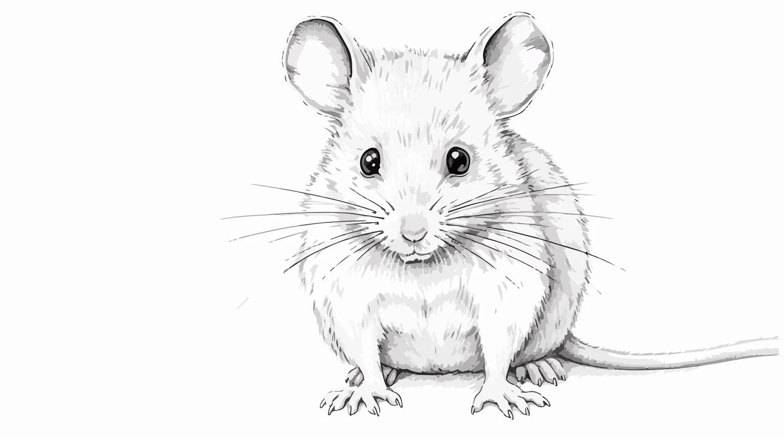 Hand-Drawn Cute Mouse Illustration — free download from Dotvec