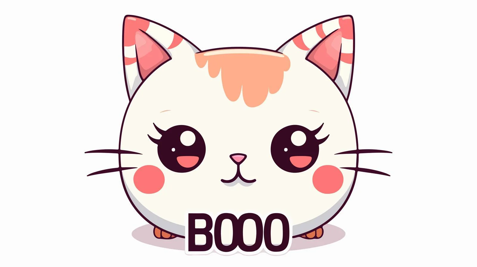 Adorable Cat Muzzle with 'BOO' Inscription — free download from Dotvec