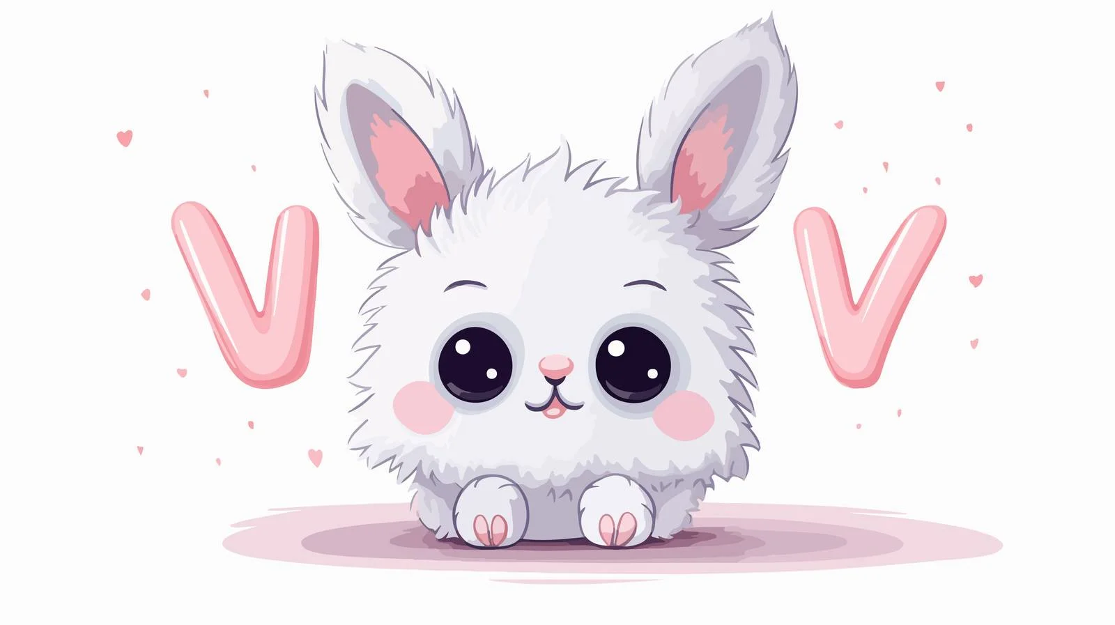 Adorable Rabbit Muzzle with 'LOVE' Inscription — free download from Dotvec