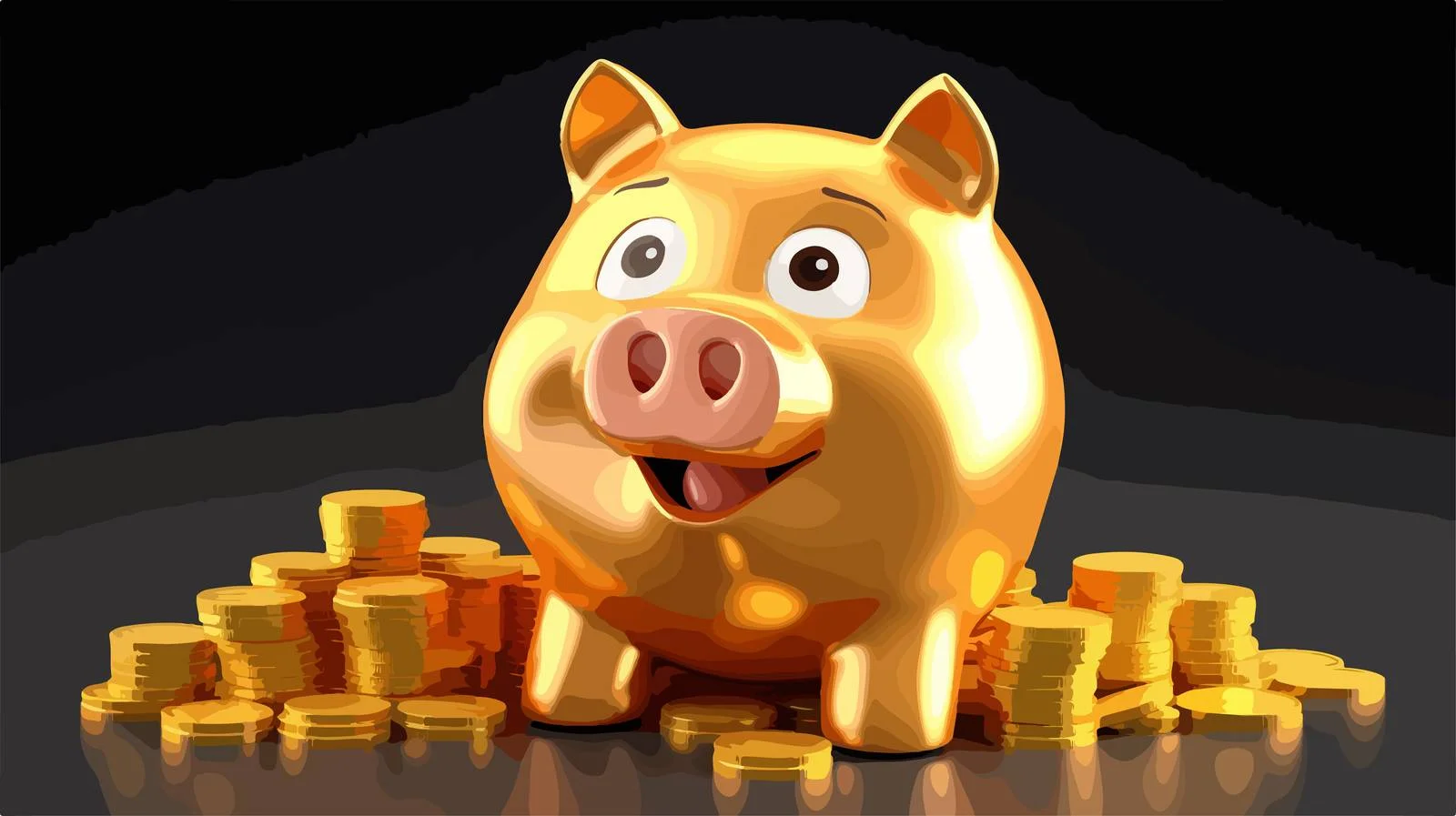 Adorable Piggy Bank for Gold Savings — free download from Dotvec