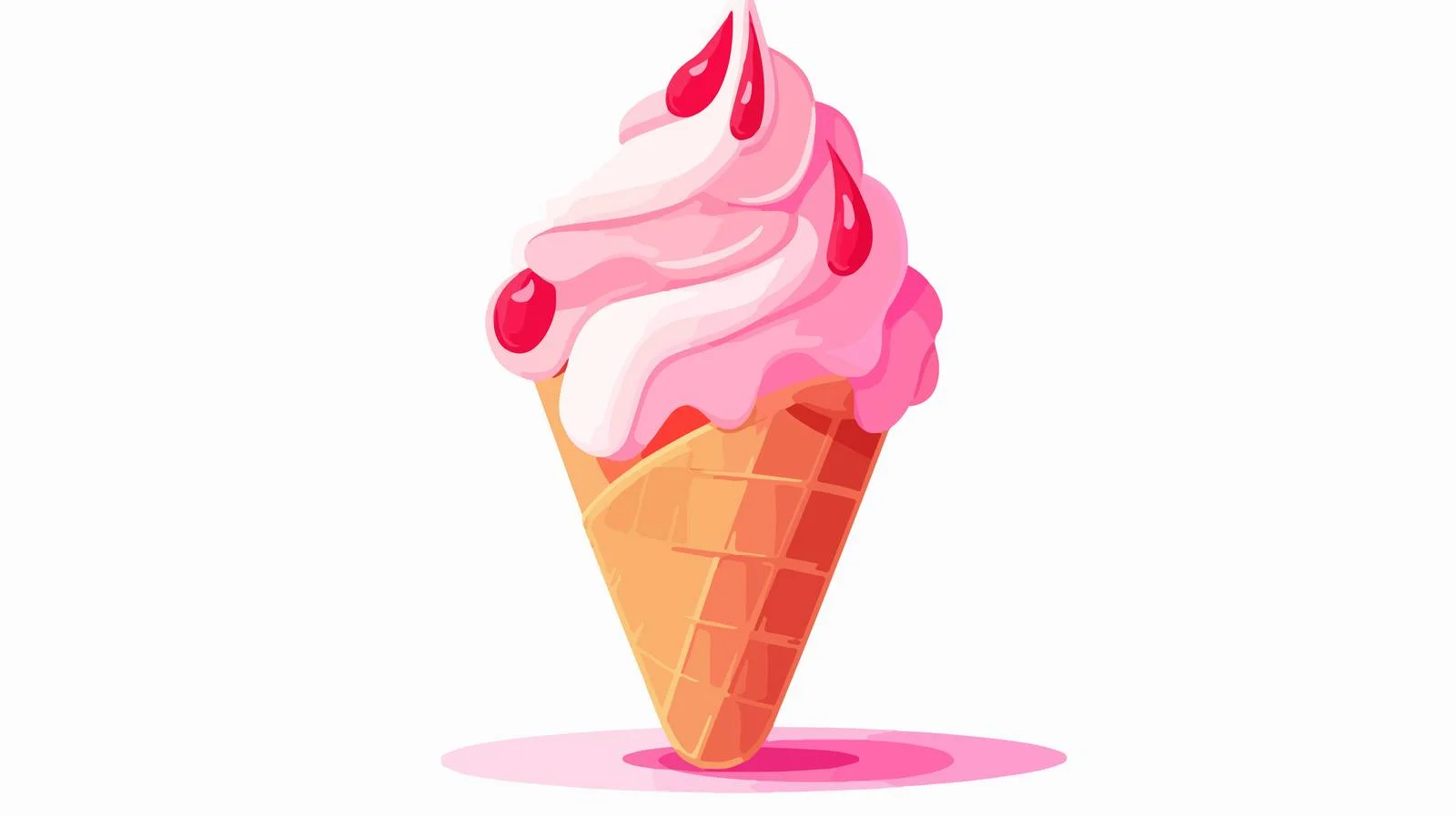 Pink Ice Cream Cone Vector Illustration — free download from Dotvec