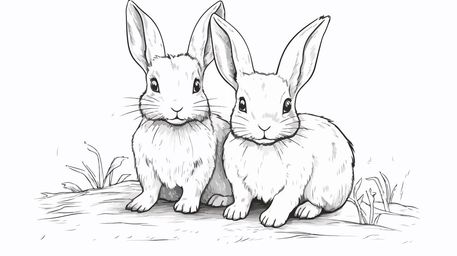 Hand-drawn Cute Rabbit Illustration — free download from Dotvec