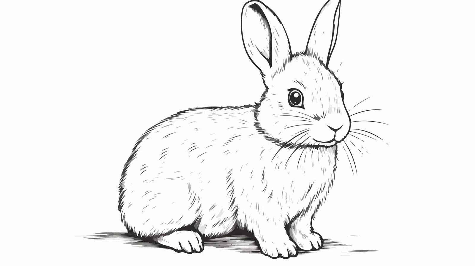 Hand-Drawn Cute Rabbit Sketch Illustration — free download from Dotvec