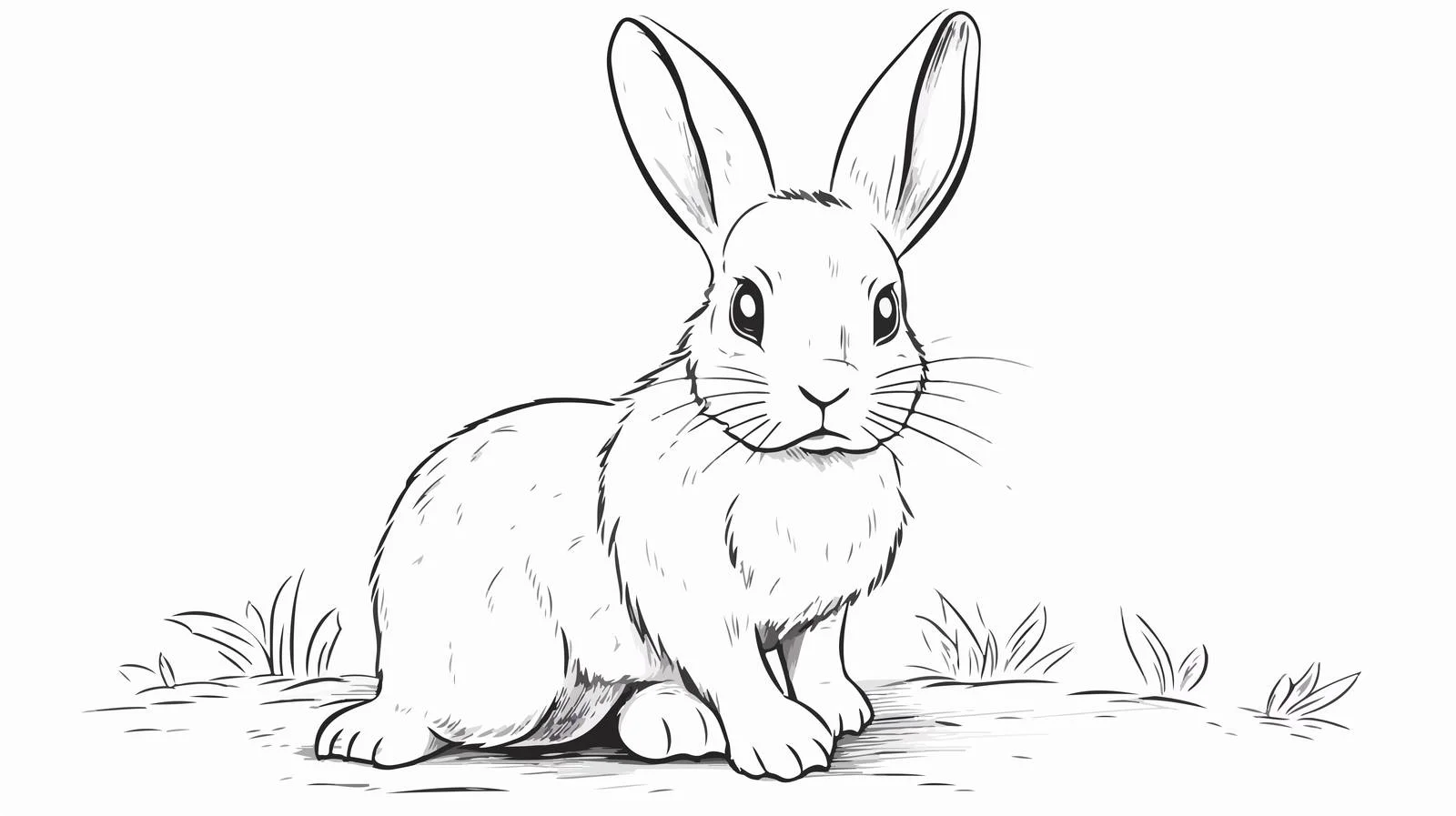 Hand-drawn Cute Rabbit Sketch — free download from Dotvec