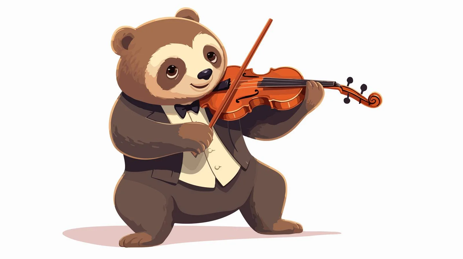 Adorable sloth playing fiddle in formal attire — free download from Dotvec