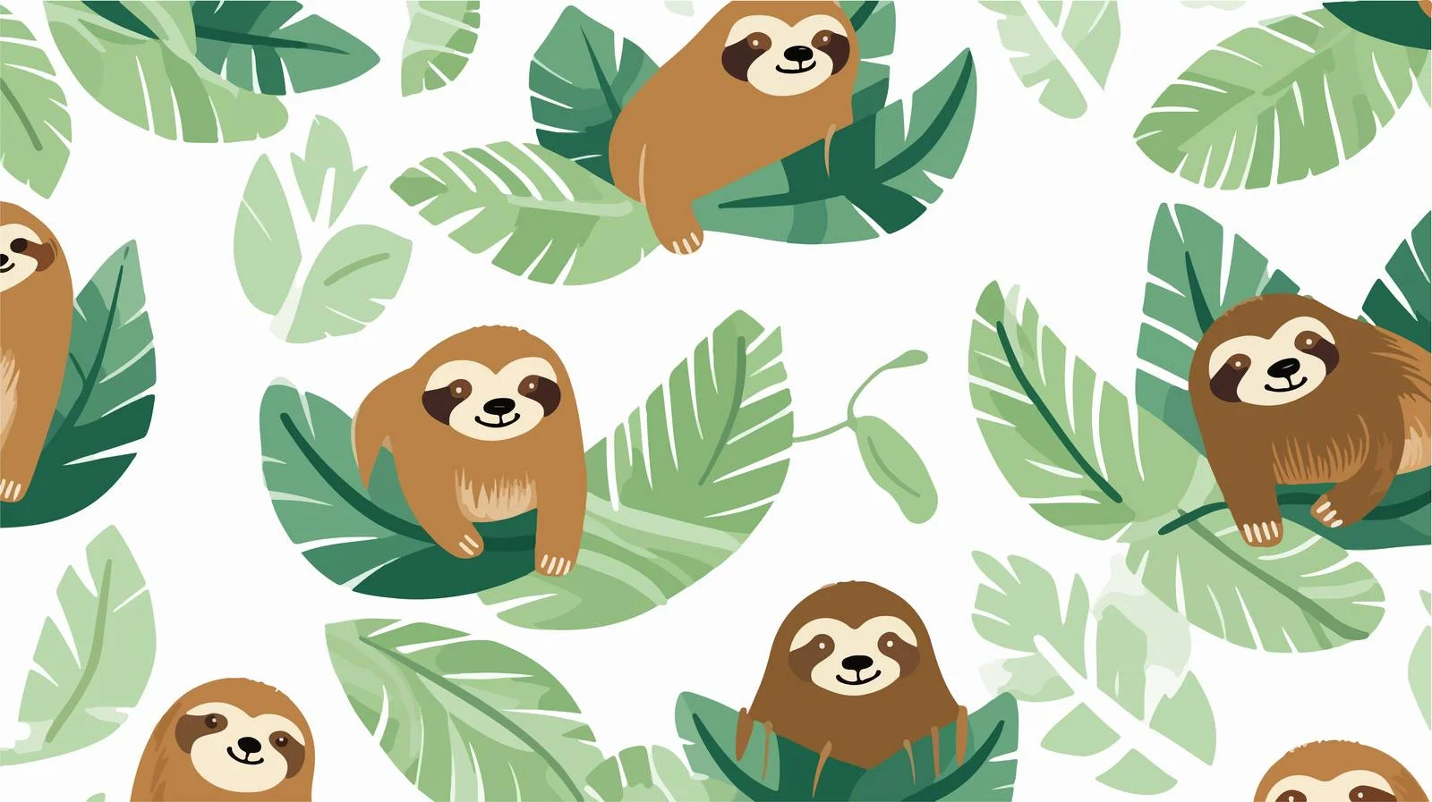 Adorable Sloths Pattern: Effortless Seamless Design — free download from Dotvec