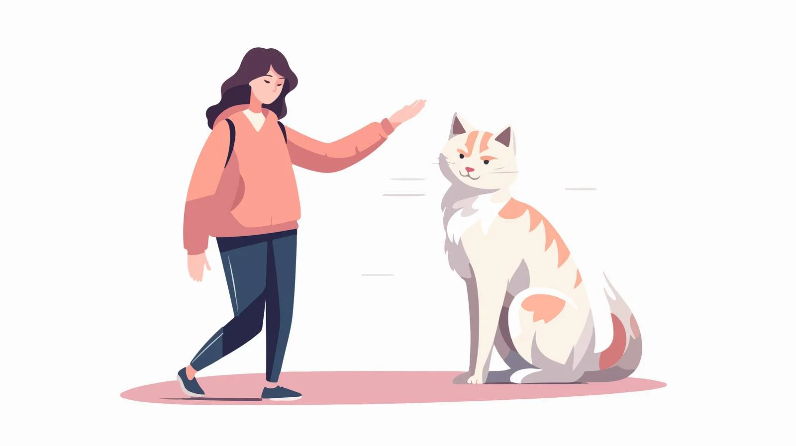Adorable feline high-fiving owner playfully — free download from Dotvec