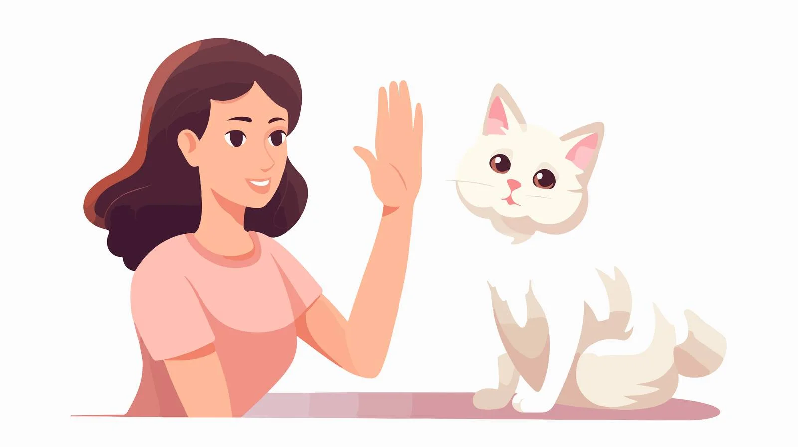 Intelligent Cat High-Fives Owner's Hand — free download from Dotvec