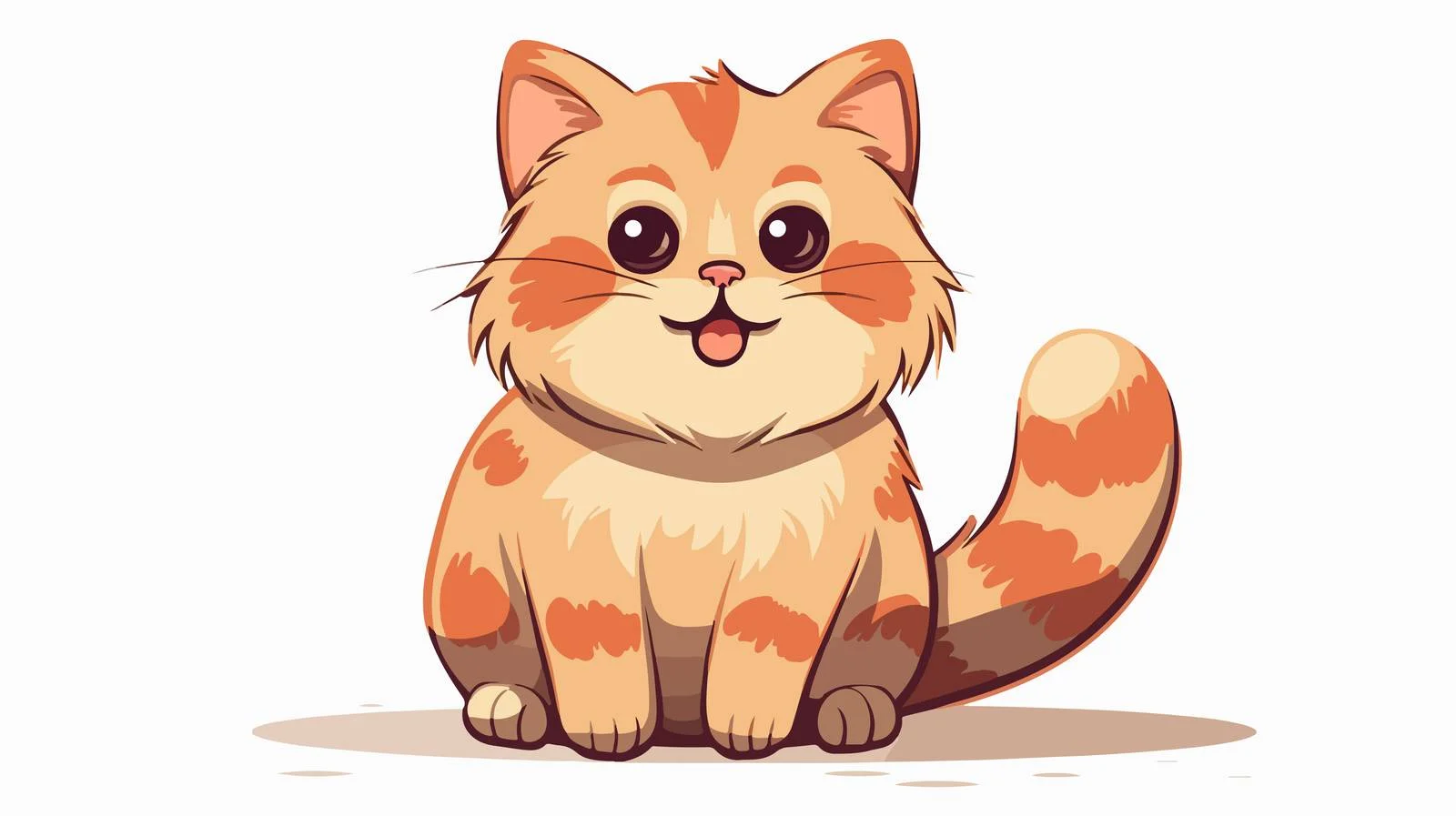 Adorable cat sitting happily with smile — free download from Dotvec