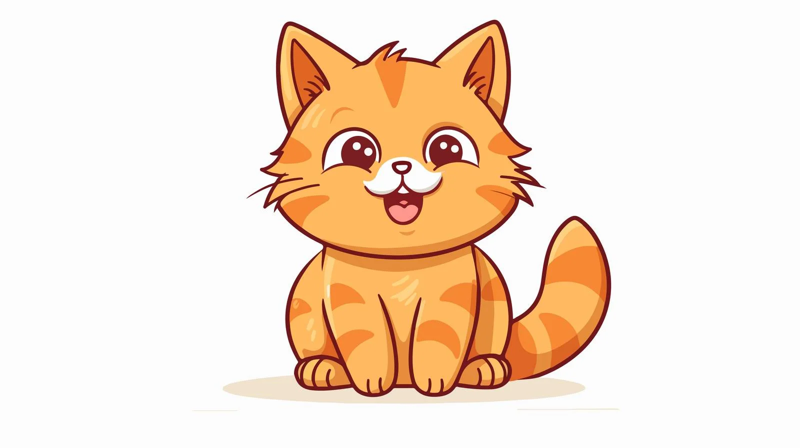 Cheerful feline sitting with a grin — free download from Dotvec