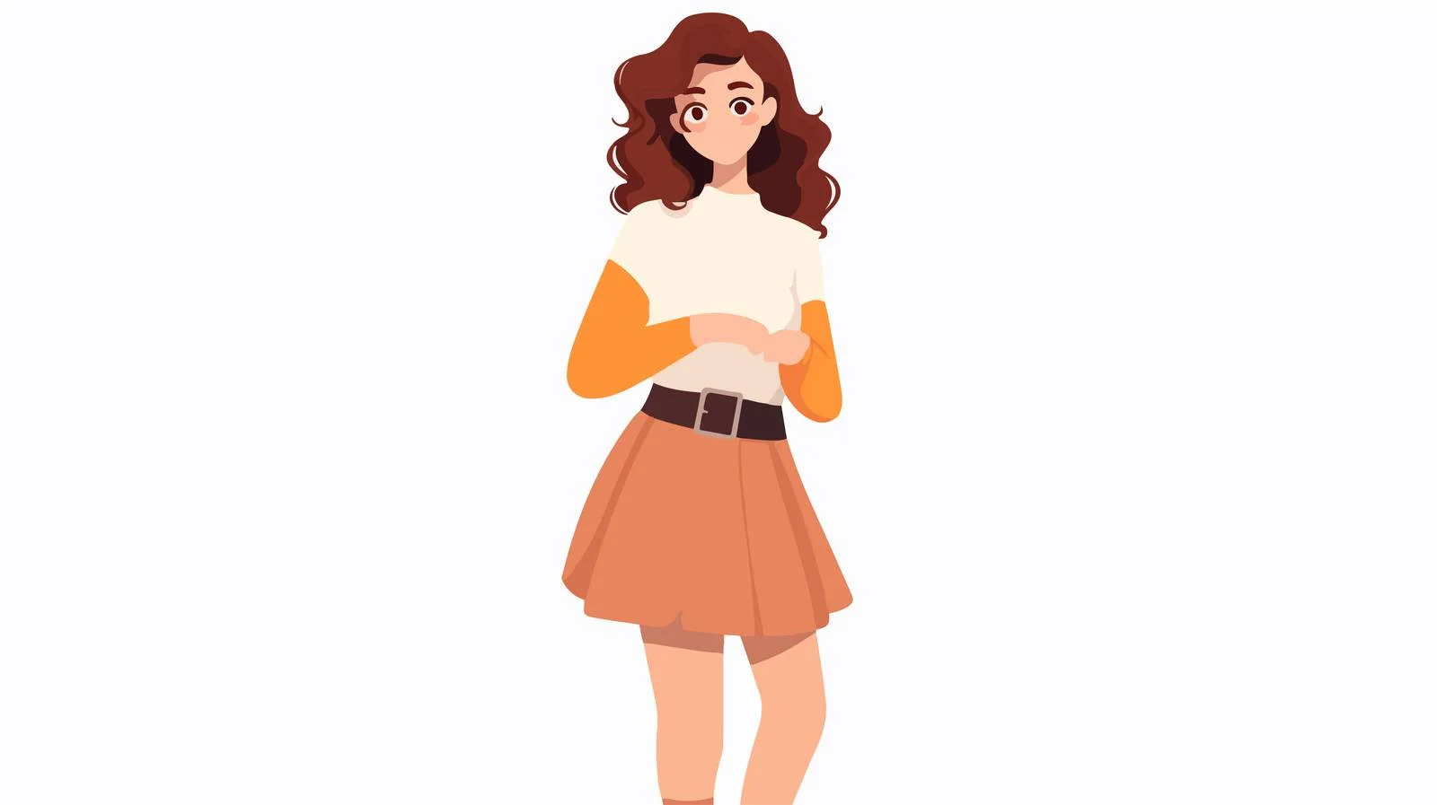 Adorable girl in fashionable casual outfit — free download from Dotvec