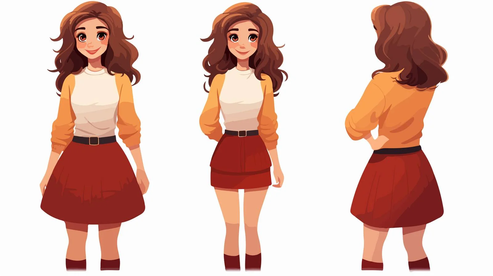Joyful girl in fashionable casual attire — free download from Dotvec