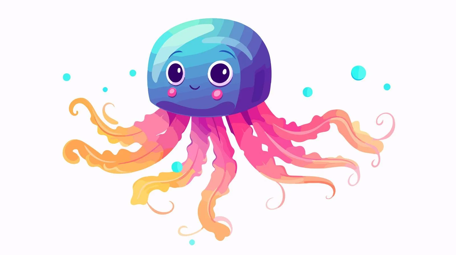 Cheerful Jellyfish in Amusing Underwater Scene — free download from Dotvec