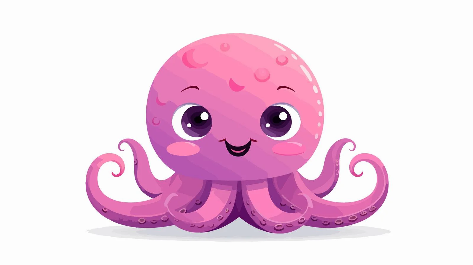 Adorable happy octopus on white backdrop — free download from Dotvec