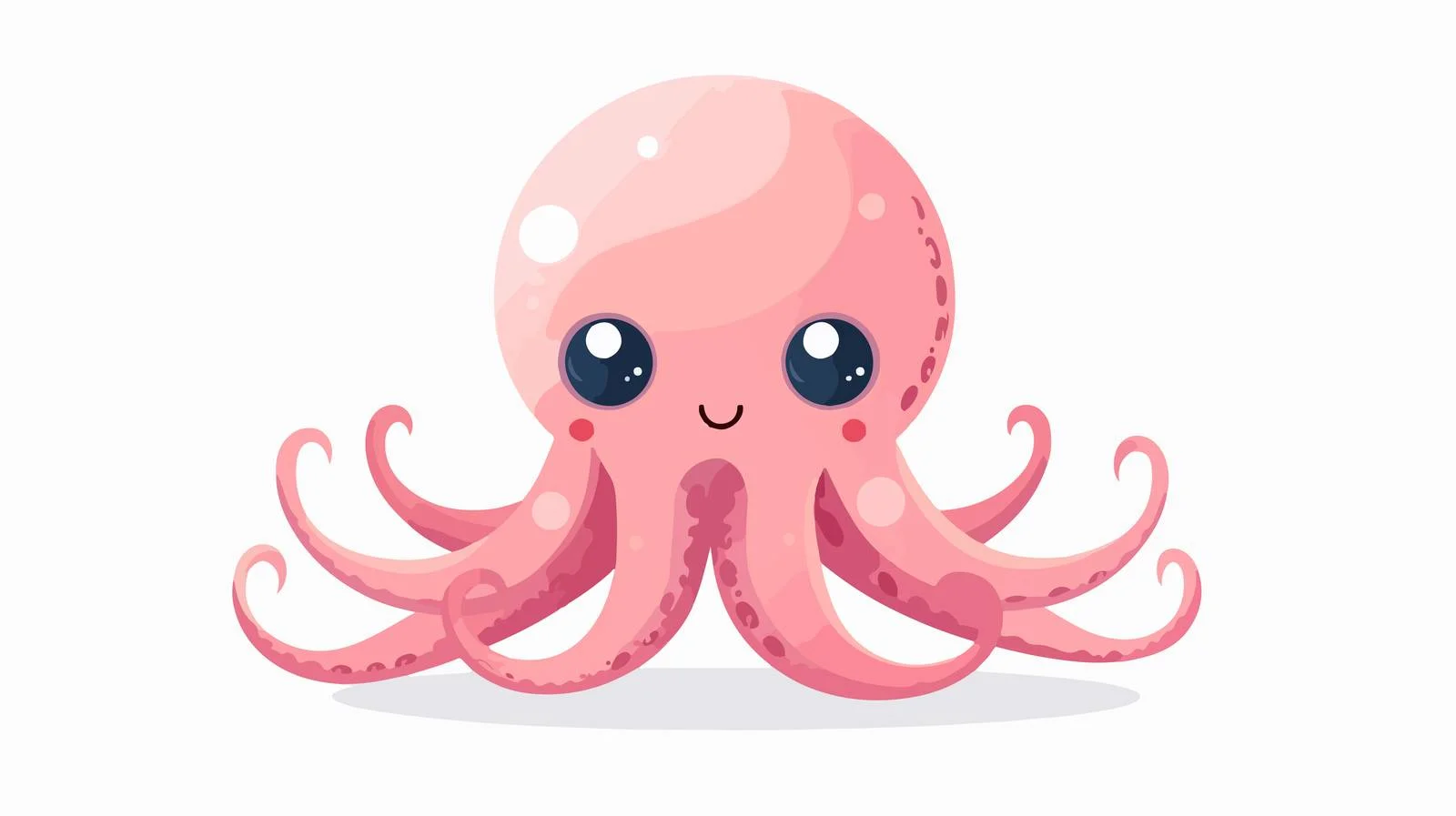 Adorable Octopus Smiling on White Background — free download from Dotvec