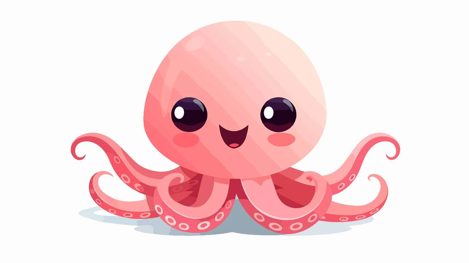 Adorable happy octopus on white background — free download from Dotvec