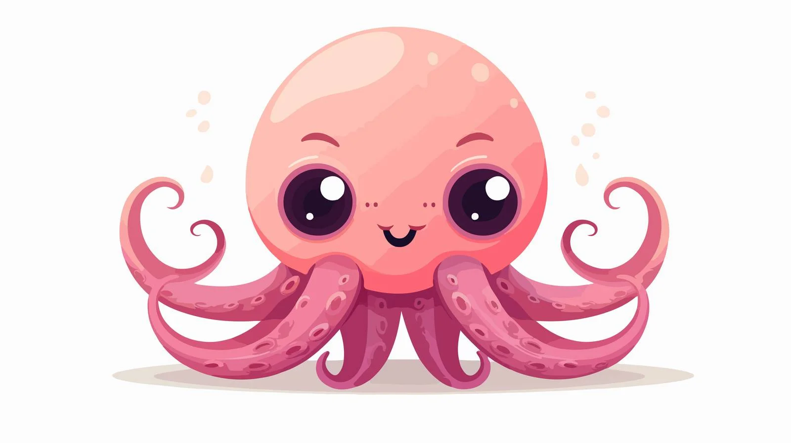 Friendly octopus against white background — free download from Dotvec