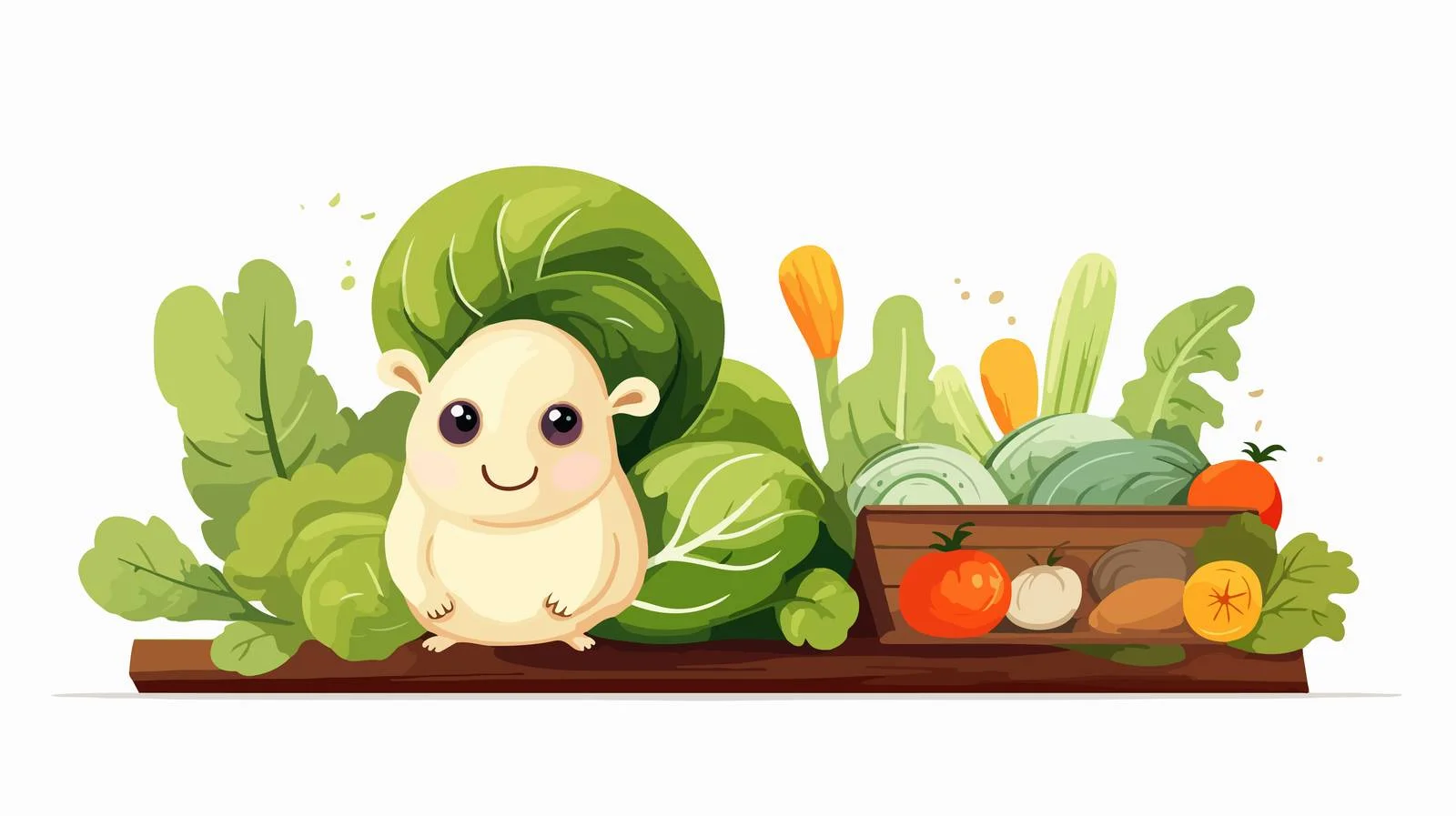 Adorable Snail Selling Produce at Farmers Market — free download from Dotvec