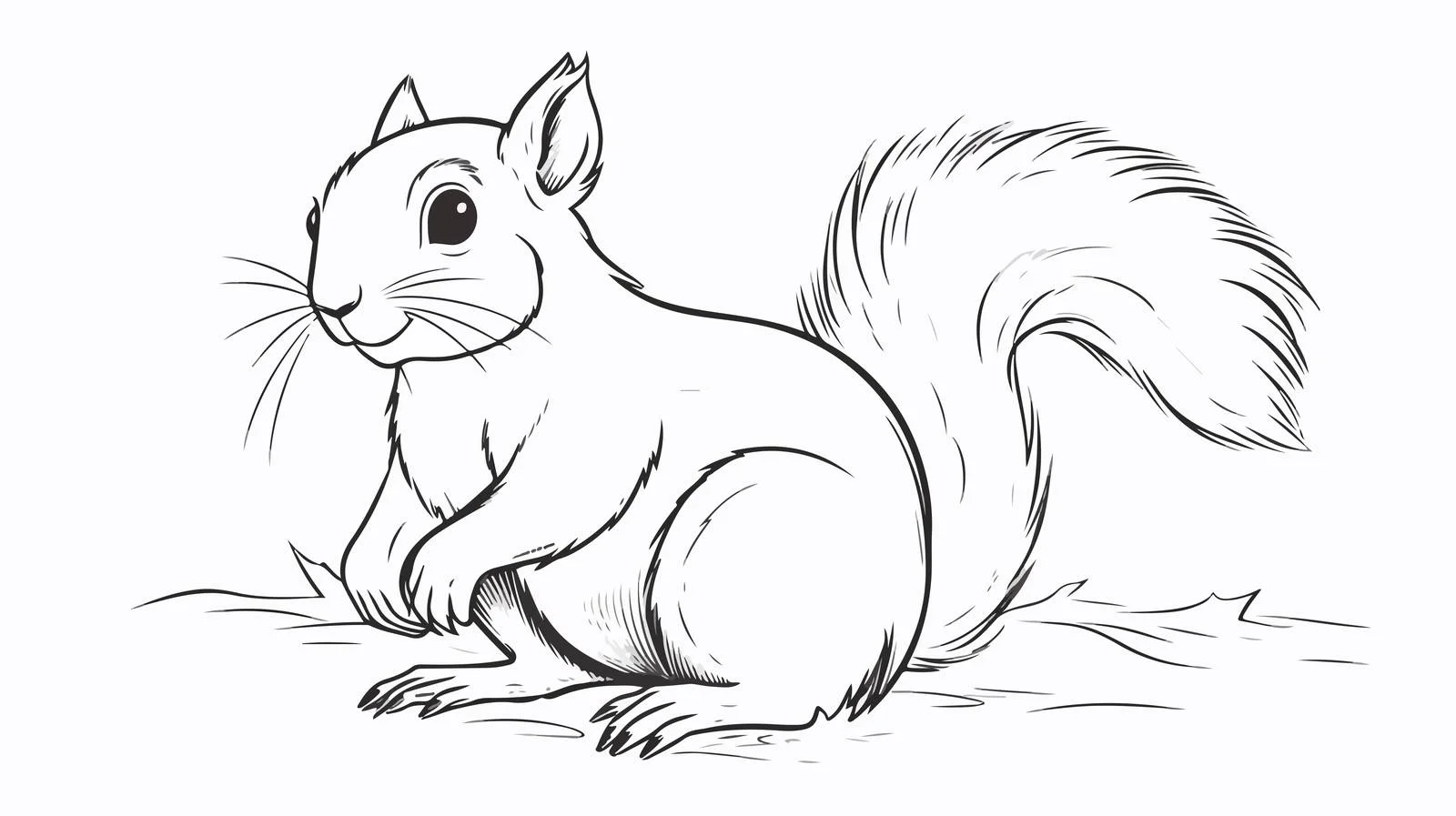 Charming Squirrel Sketch — free download from Dotvec