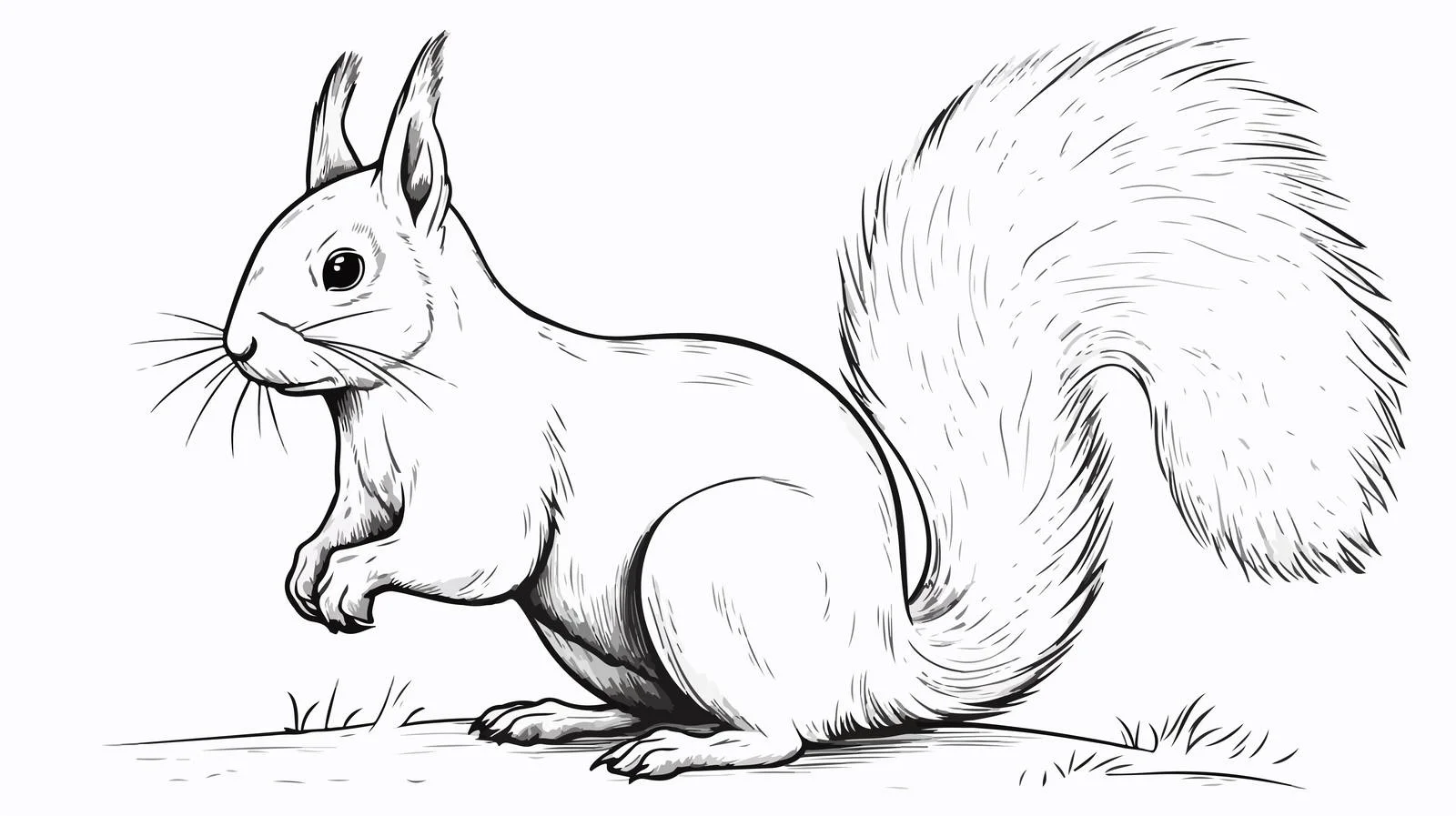 Charming Squirrel Drawing — free download from Dotvec