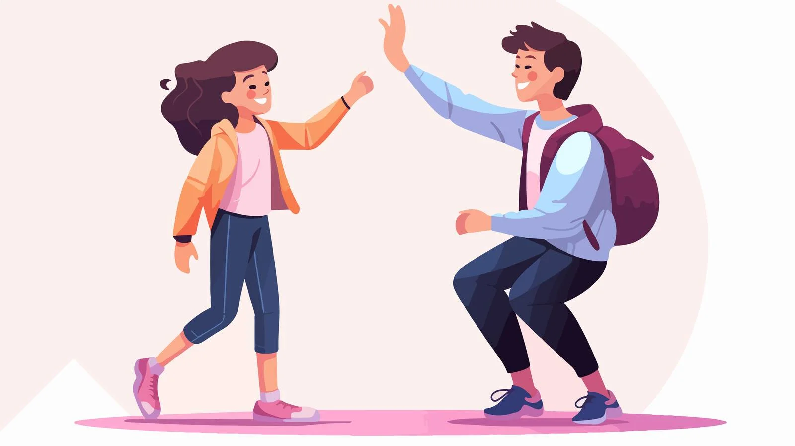 Adolescent with prosthetic legs exchanging high five — free download from Dotvec