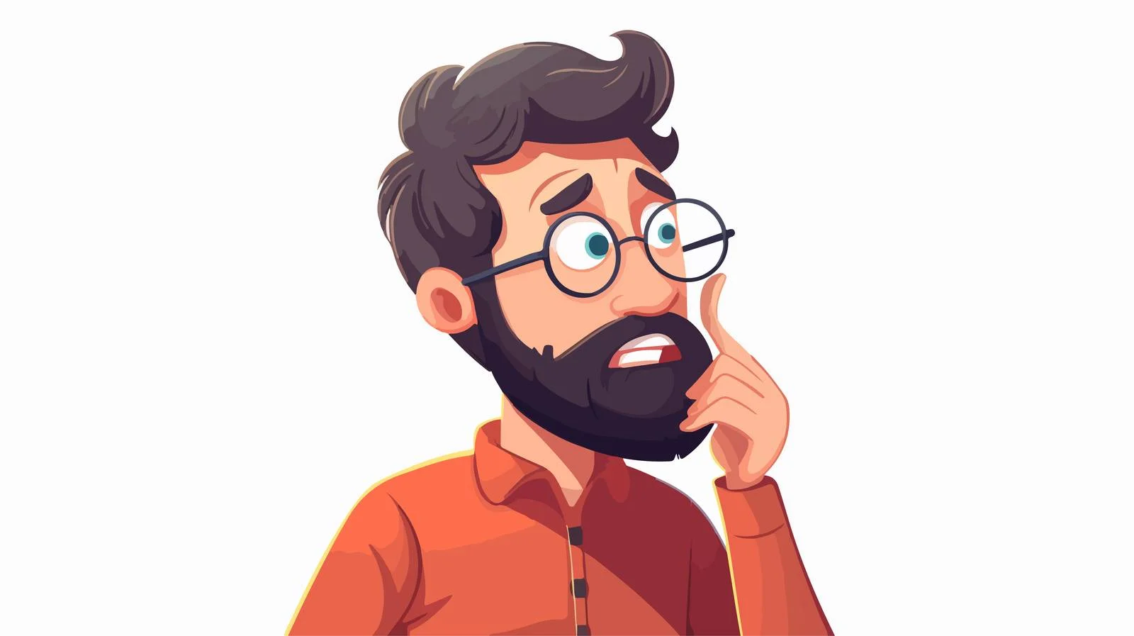 Pensive bearded gentleman on white background — free download from Dotvec