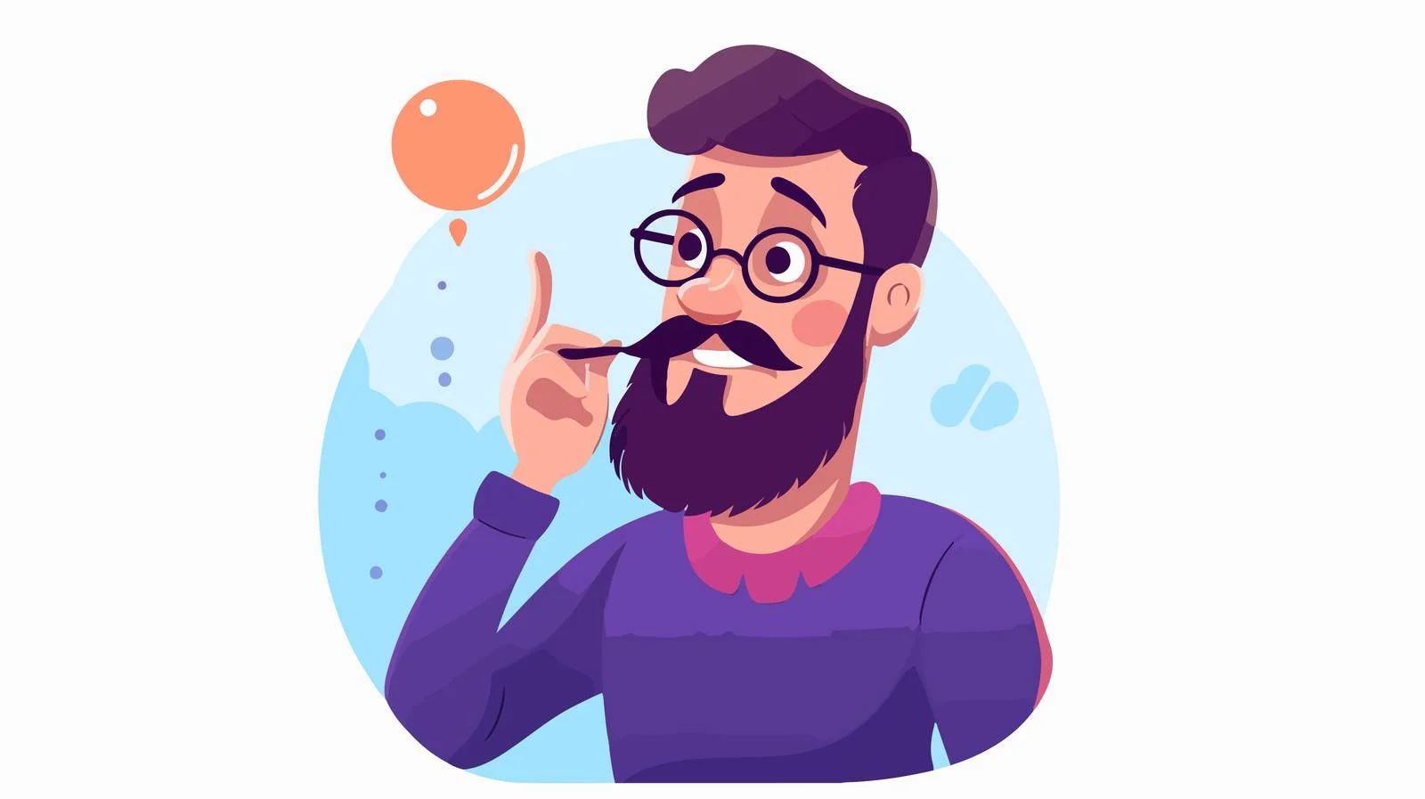 Pensive bearded gentleman on white background — free download from Dotvec
