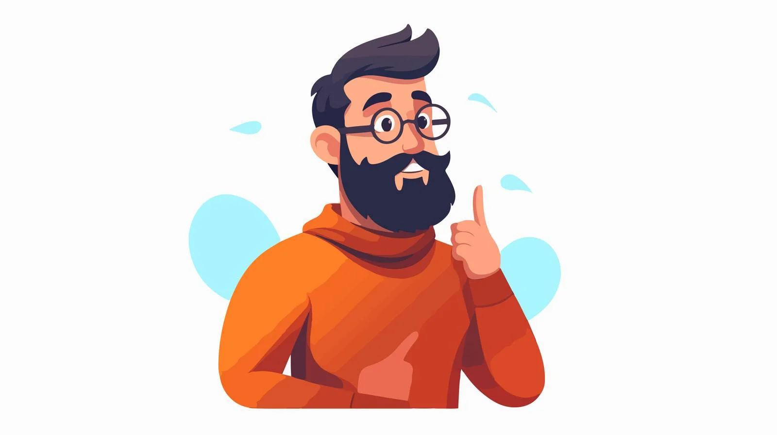 Pensive bearded gentleman on white background — free download from Dotvec