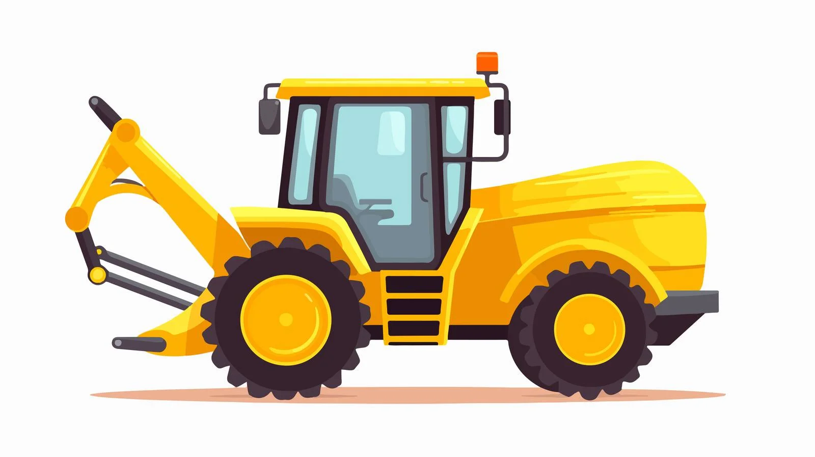 Adorable Mini Excavator with Bucket. Industrial Machine — free download from Dotvec