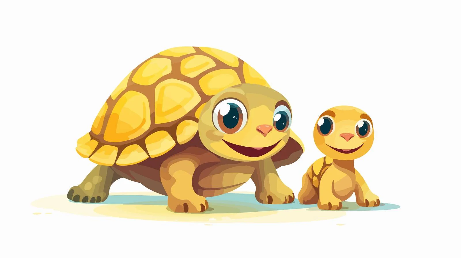 Adorable Turtle Mother and Baby Together — free download from Dotvec
