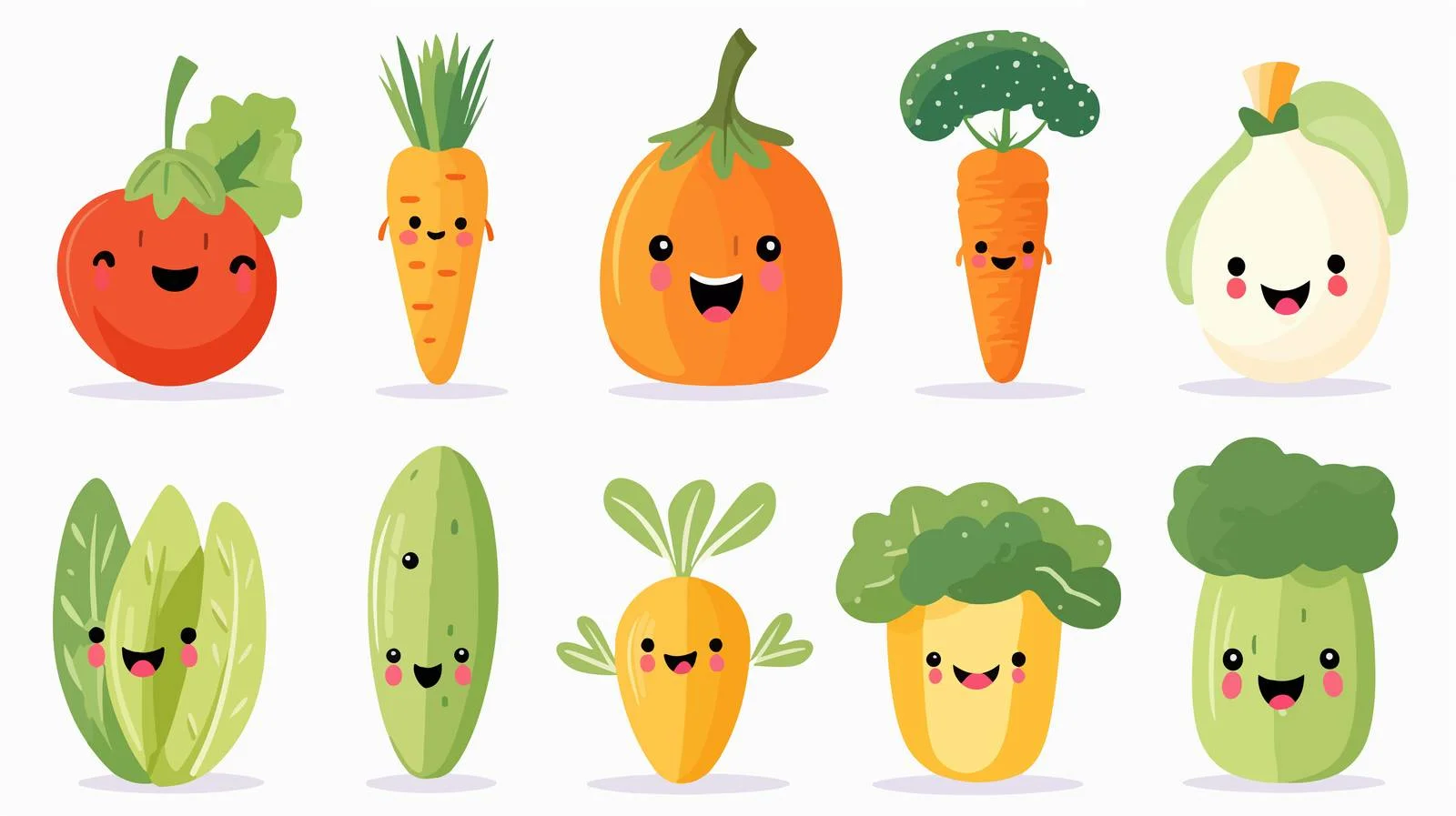 Cheerful Vegetable Characters Bring Healthy Joy — free download from Dotvec