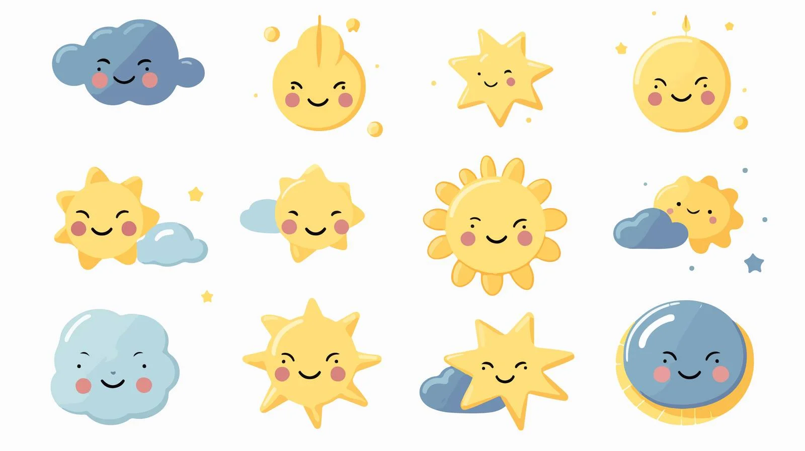 Cute Weather Forecast Icon Set — free download from Dotvec