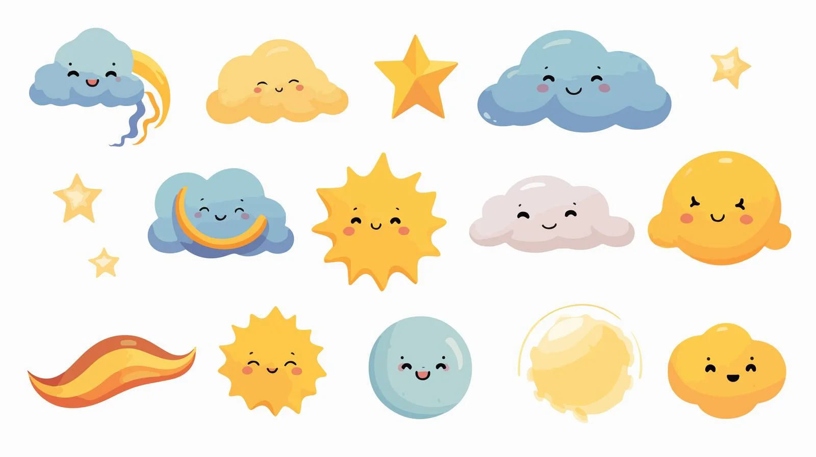 Majestic Weather Elements: Clouds, Wind, Rainbow — free download from Dotvec