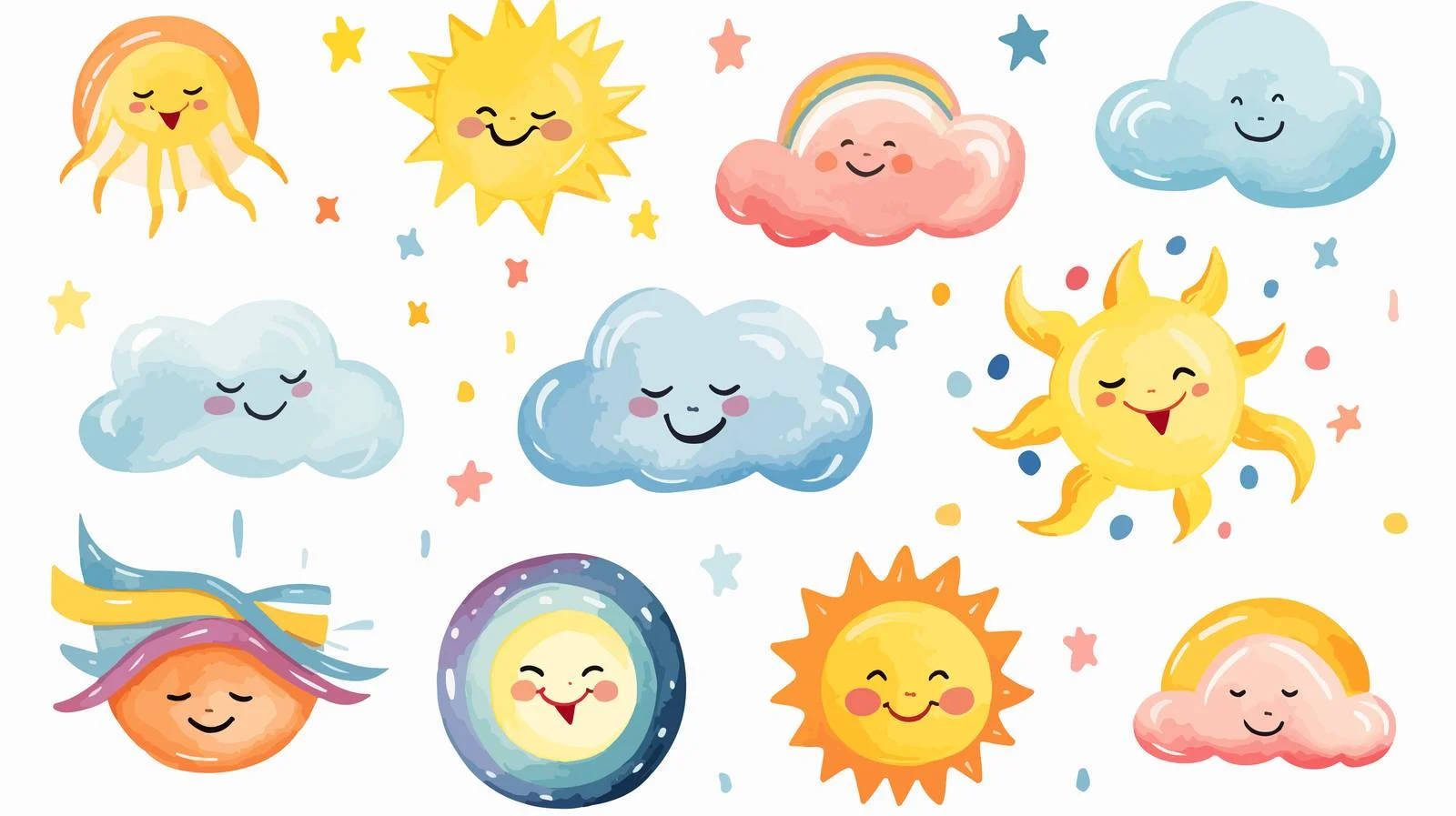 Enchanting Sky Elements - Clouds Rainbow Thunder — free download from Dotvec