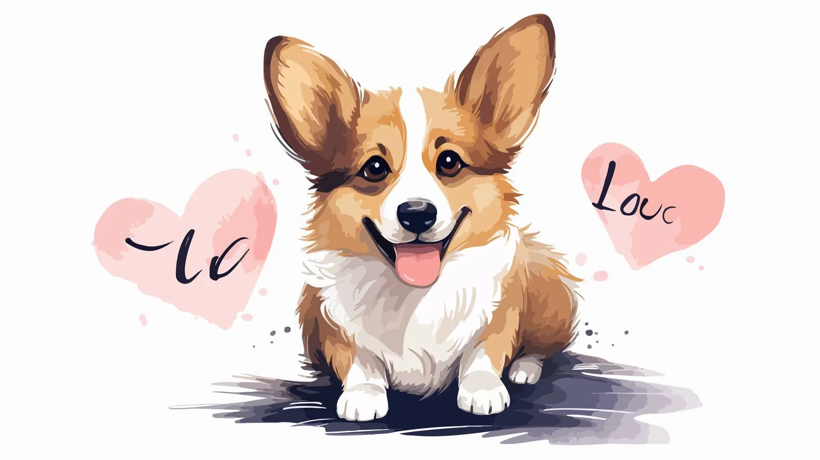 Adorable Welsh Corgi with Heart Marking — free download from Dotvec