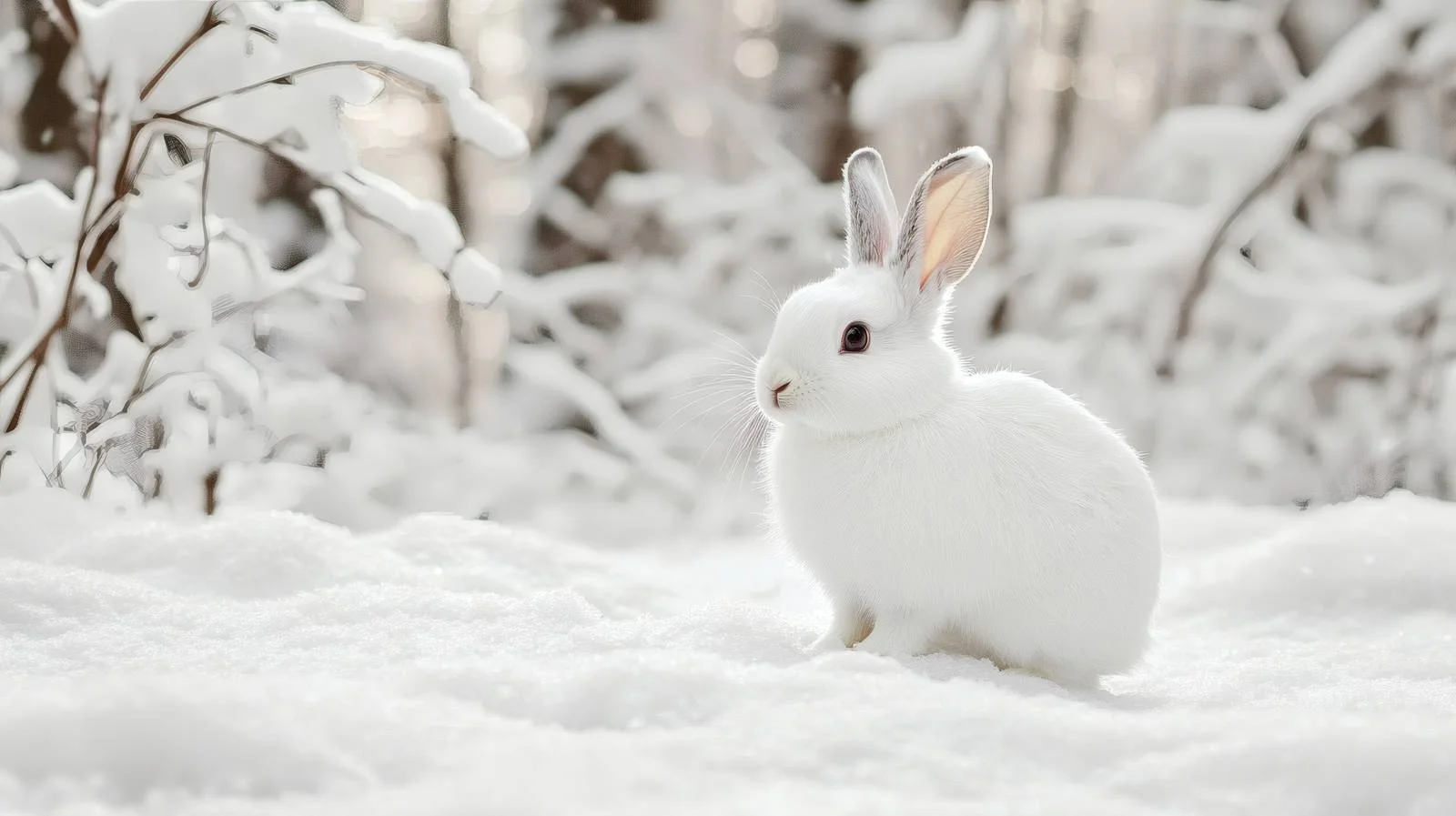 Adorable Snowy Winter Forest Rabbit Isolated — free download from Dotvec