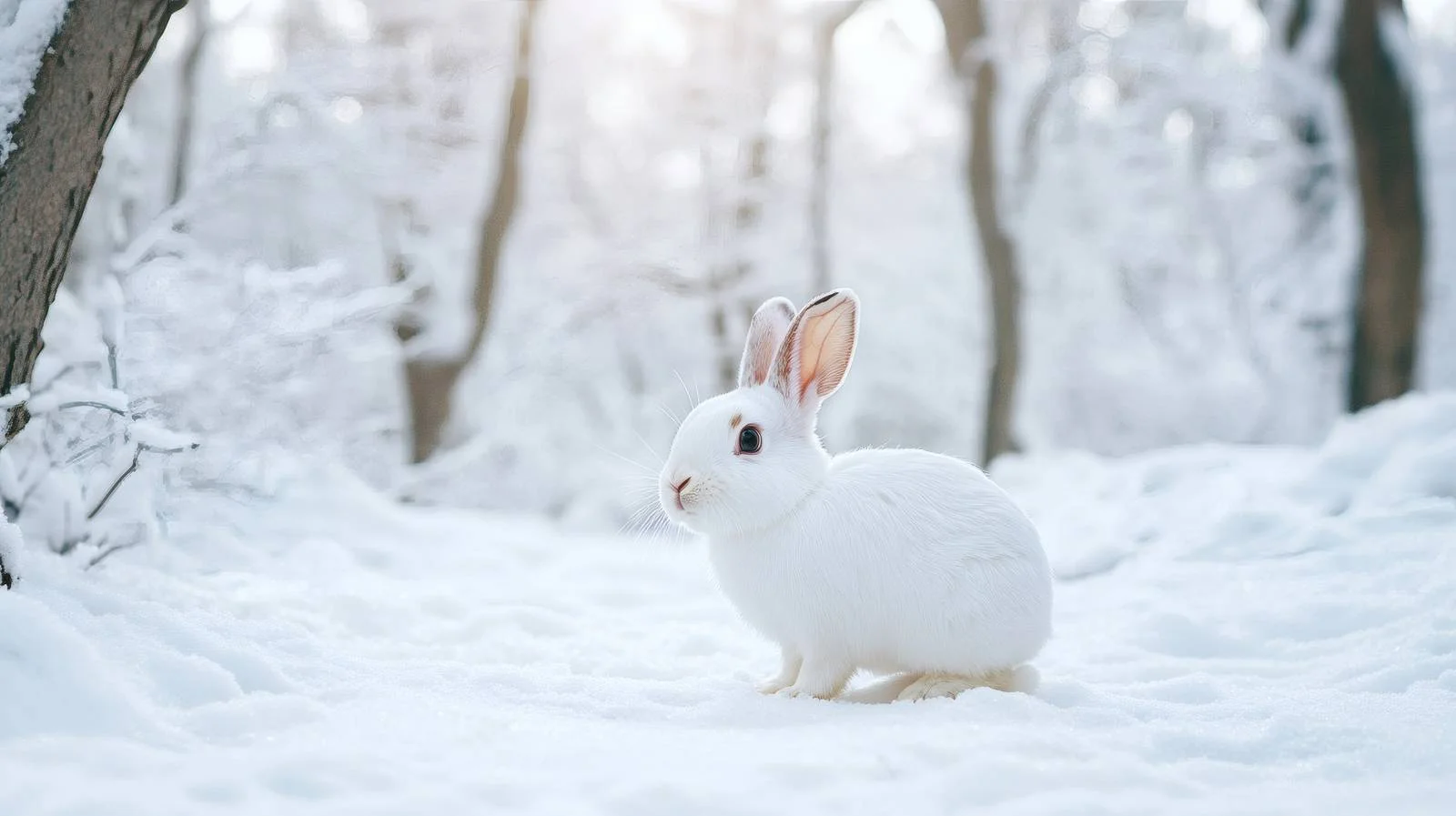 Adorable Snowy Forest Bunny in Isolation — free download from Dotvec