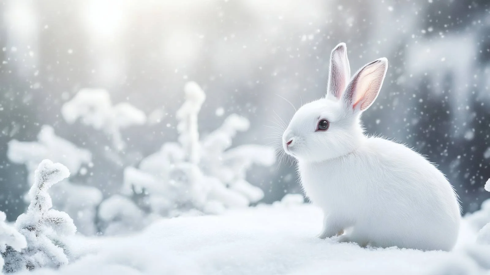 Adorable Snowy Forest Isolated Bunny Rabbit — free download from Dotvec