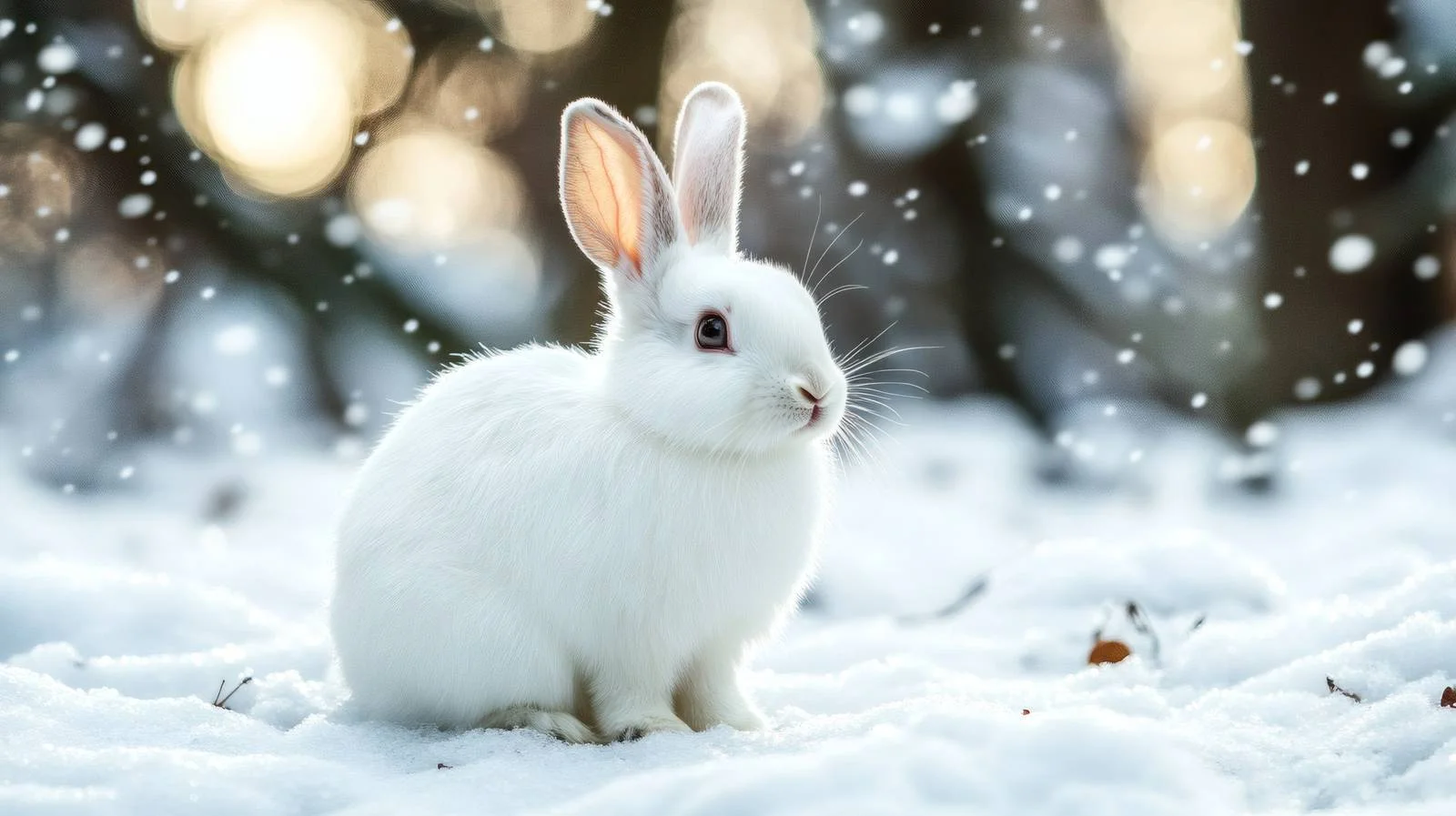 Adorable Snowy Forest White Rabbit Portrait — free download from Dotvec