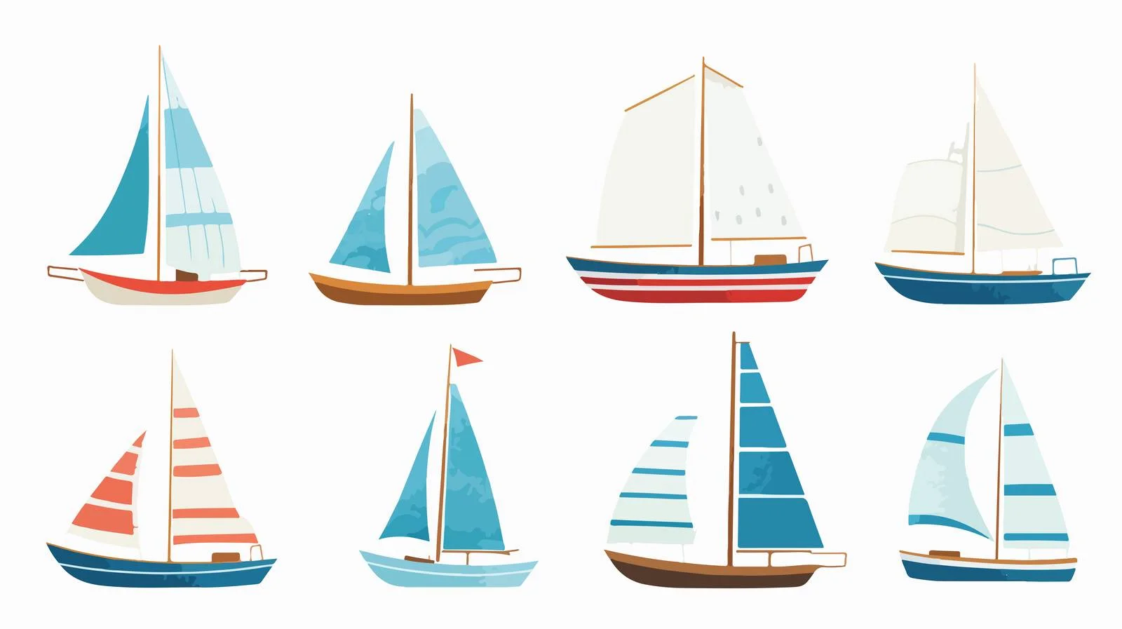 Adorable sailboats and ships gently floating — free download from Dotvec
