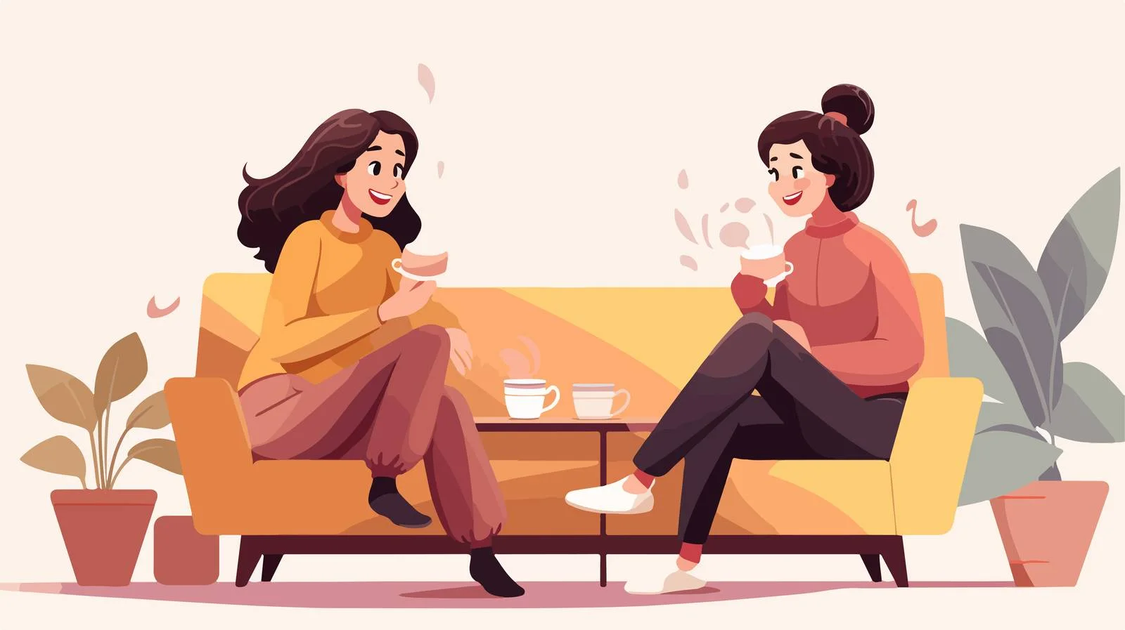 Charming Girls Relaxing in Cafe Atmosphere — free download from Dotvec