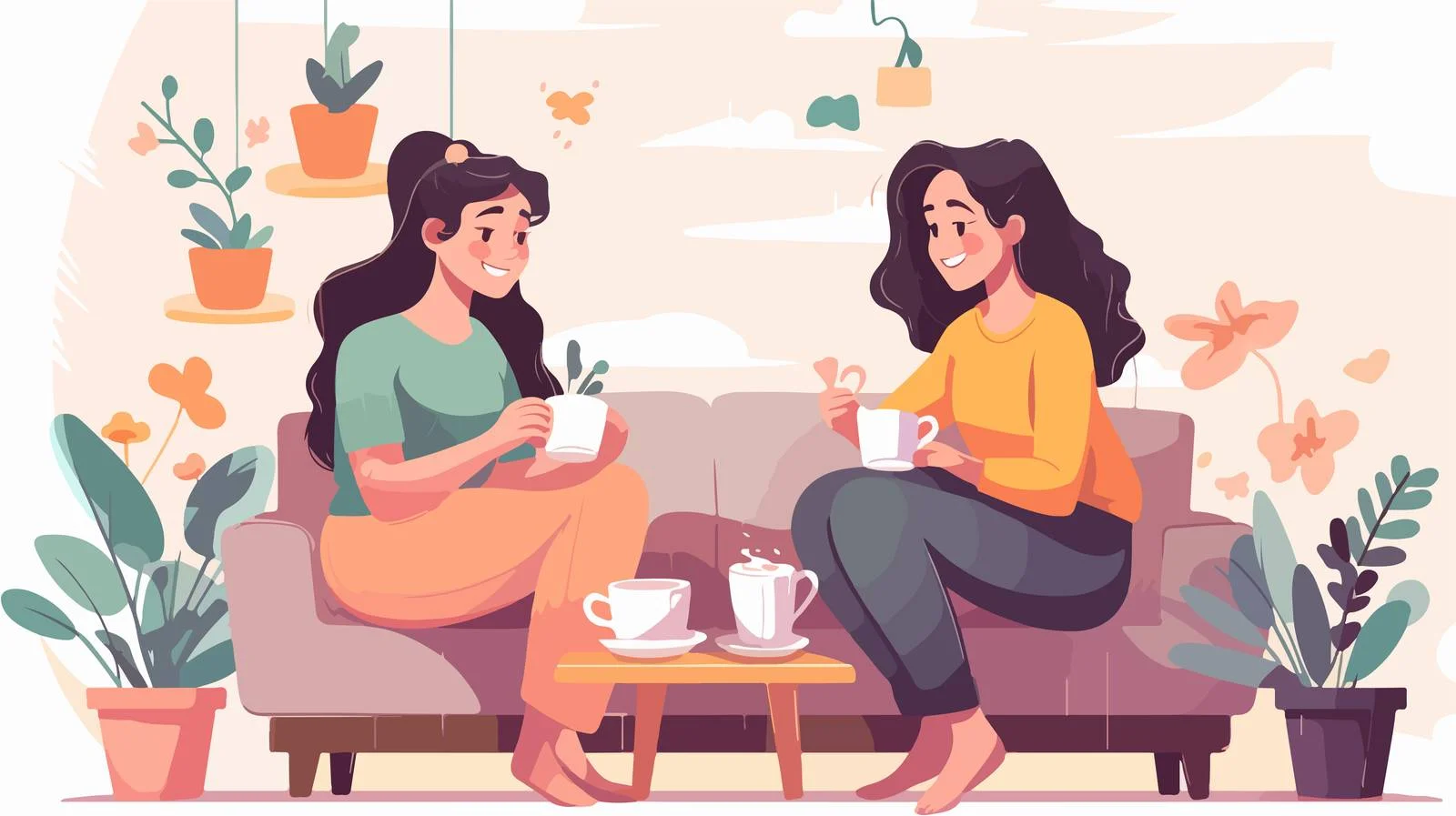 Youthful girls enjoying drinks at cafe — free download from Dotvec