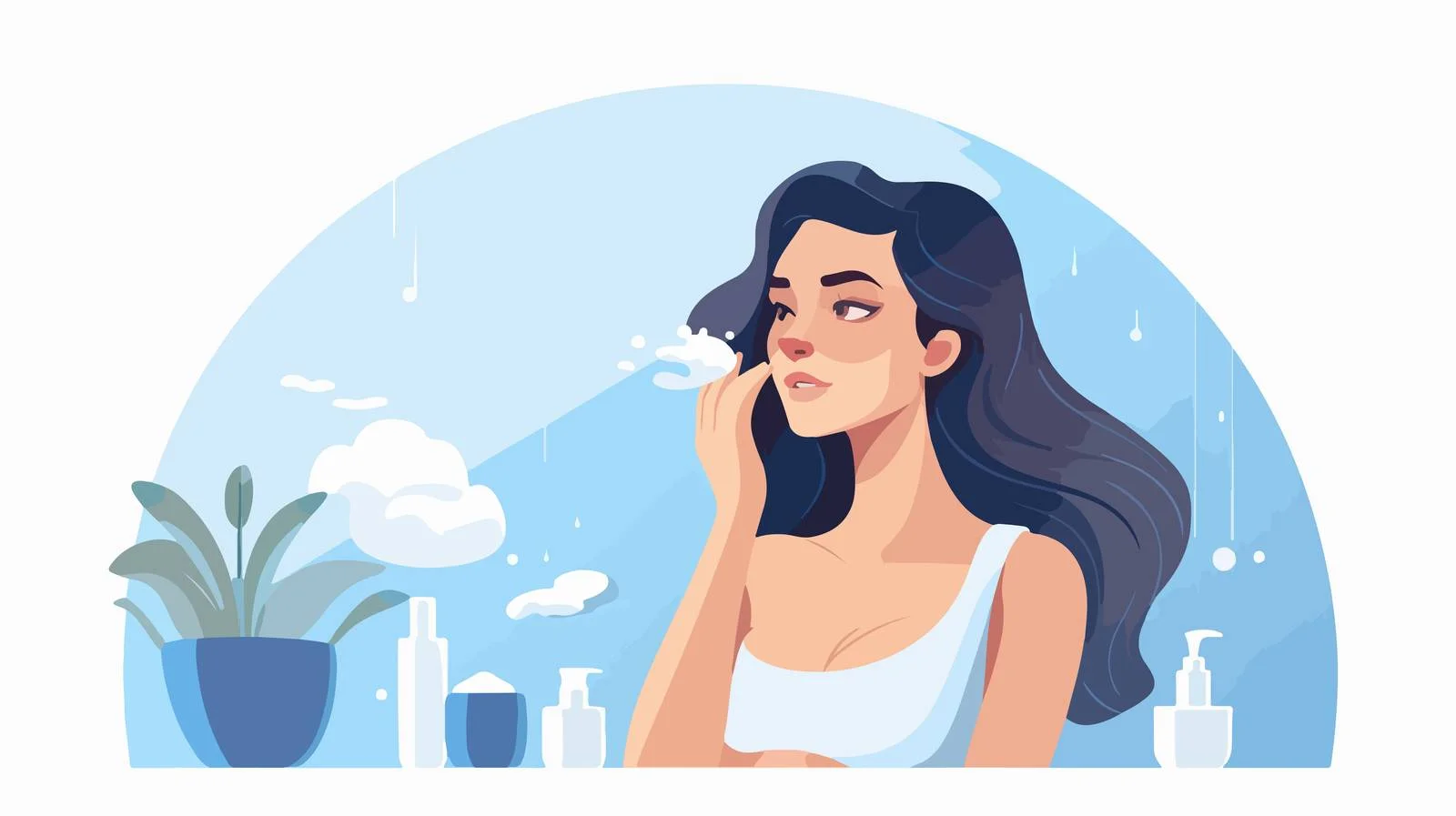 Fashionable young lady at mirror reflection — free download from Dotvec