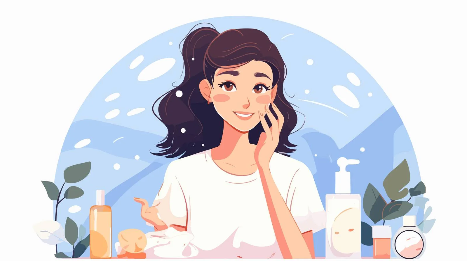 Stylish young lady by mirror reflection — free download from Dotvec