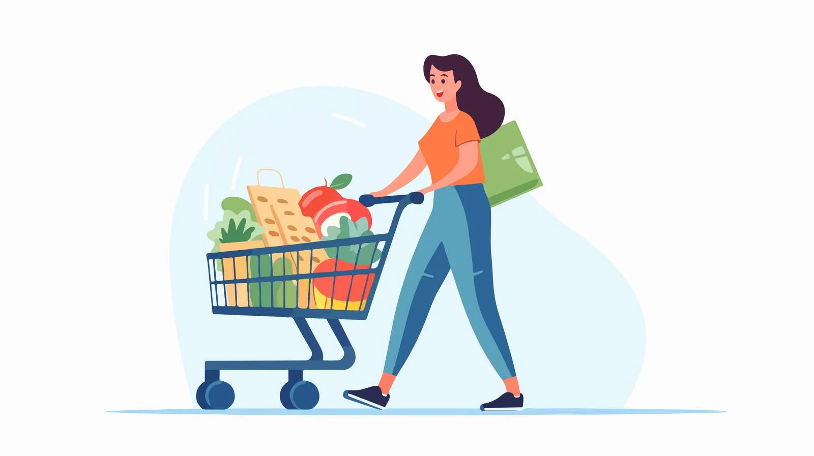 Stylish Young Shopper Selecting Items at Supermarket — free download from Dotvec