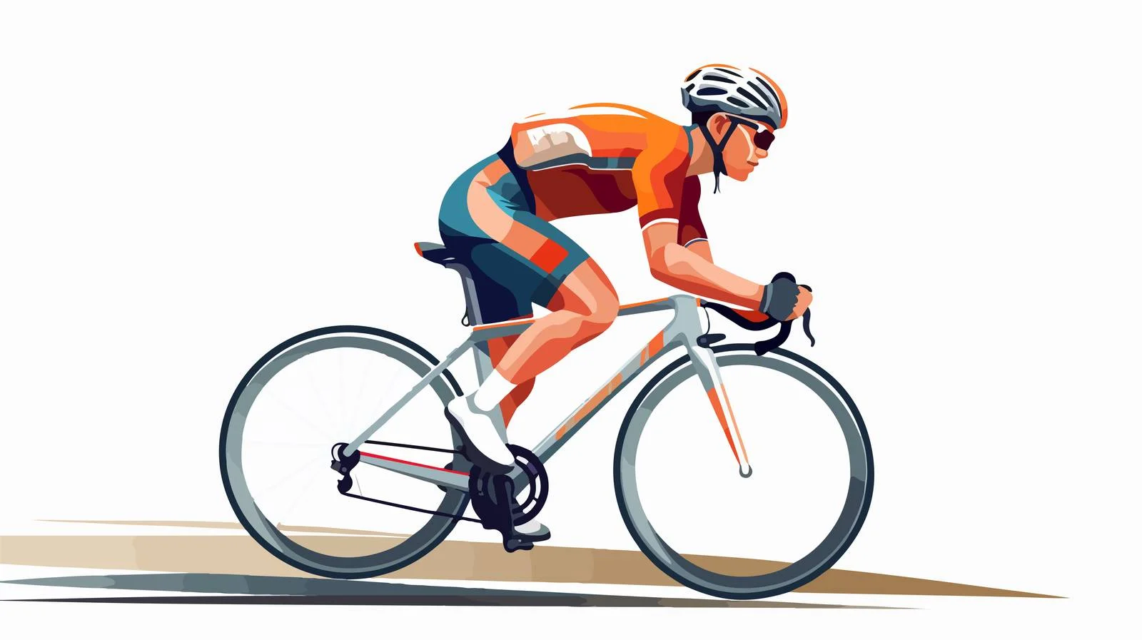 Cyclist on Road Bike Vector Illustration — free download from Dotvec